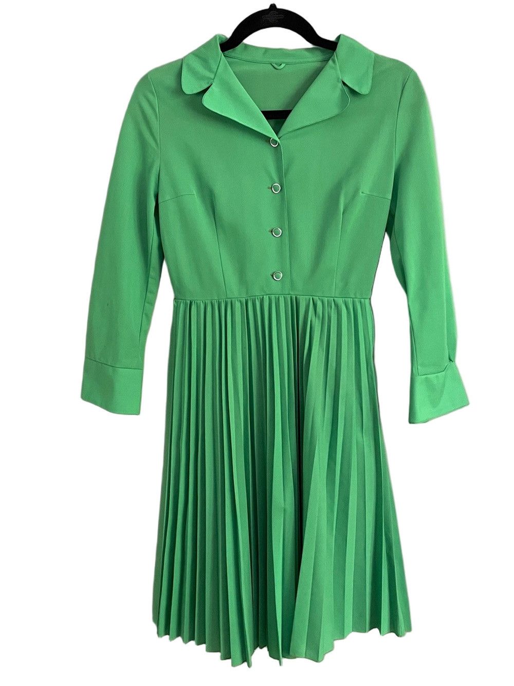 Vintage Vintage Kelly Green Long Sleeve Midi Dress - Small / 6 Size S / US 4 / IT 40 - 7 Thumbnail