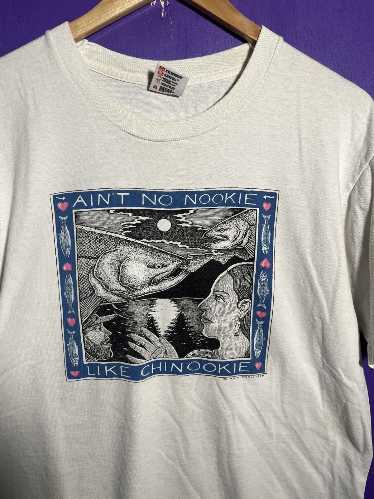 Vintage Vintage 1988 Ain’t no nookie like chinookie art tee Size US L / EU 52-54 / 3 - 3 Thumbnail