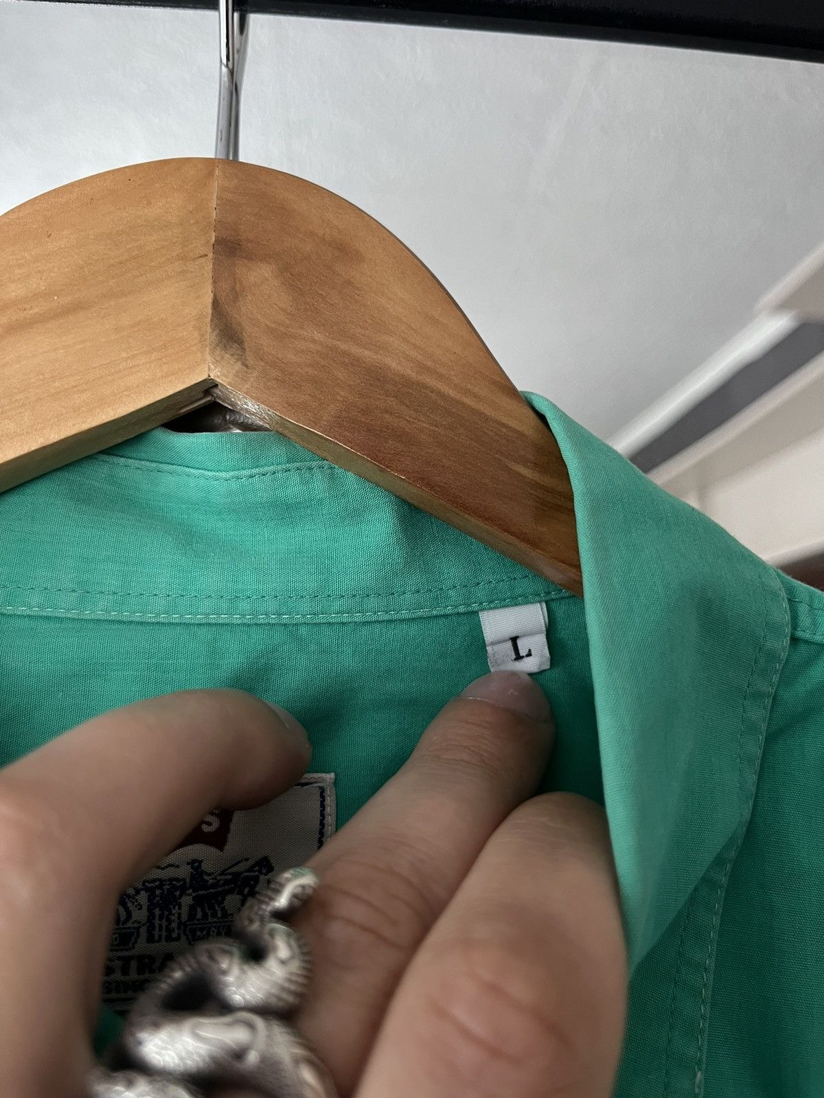 Levi's Vintage Levi's Solid Button Shirt Longsleeve Green L Size US L / EU 52-54 / 3 - 11 Thumbnail