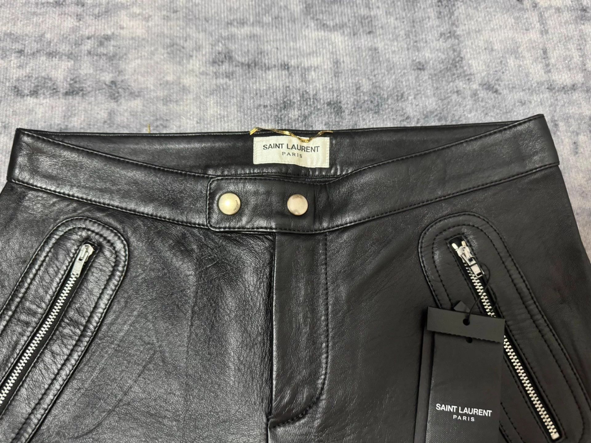 Saint Laurent Paris Saint Laurent SLP Multi-Zip Full Lambskin Motorcycle Pants Size US 29 - 6 Thumbnail