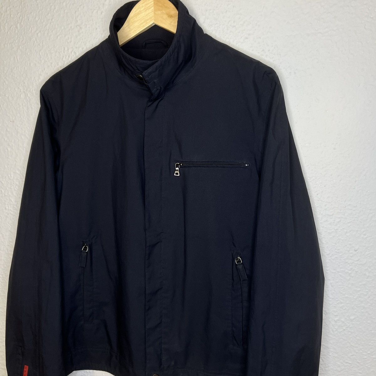 Designer × Prada Prada Milano Jacket Nylon Navy Red Label Tag Logo Designer Size US L / EU 52-54 / 3 - 3 Thumbnail