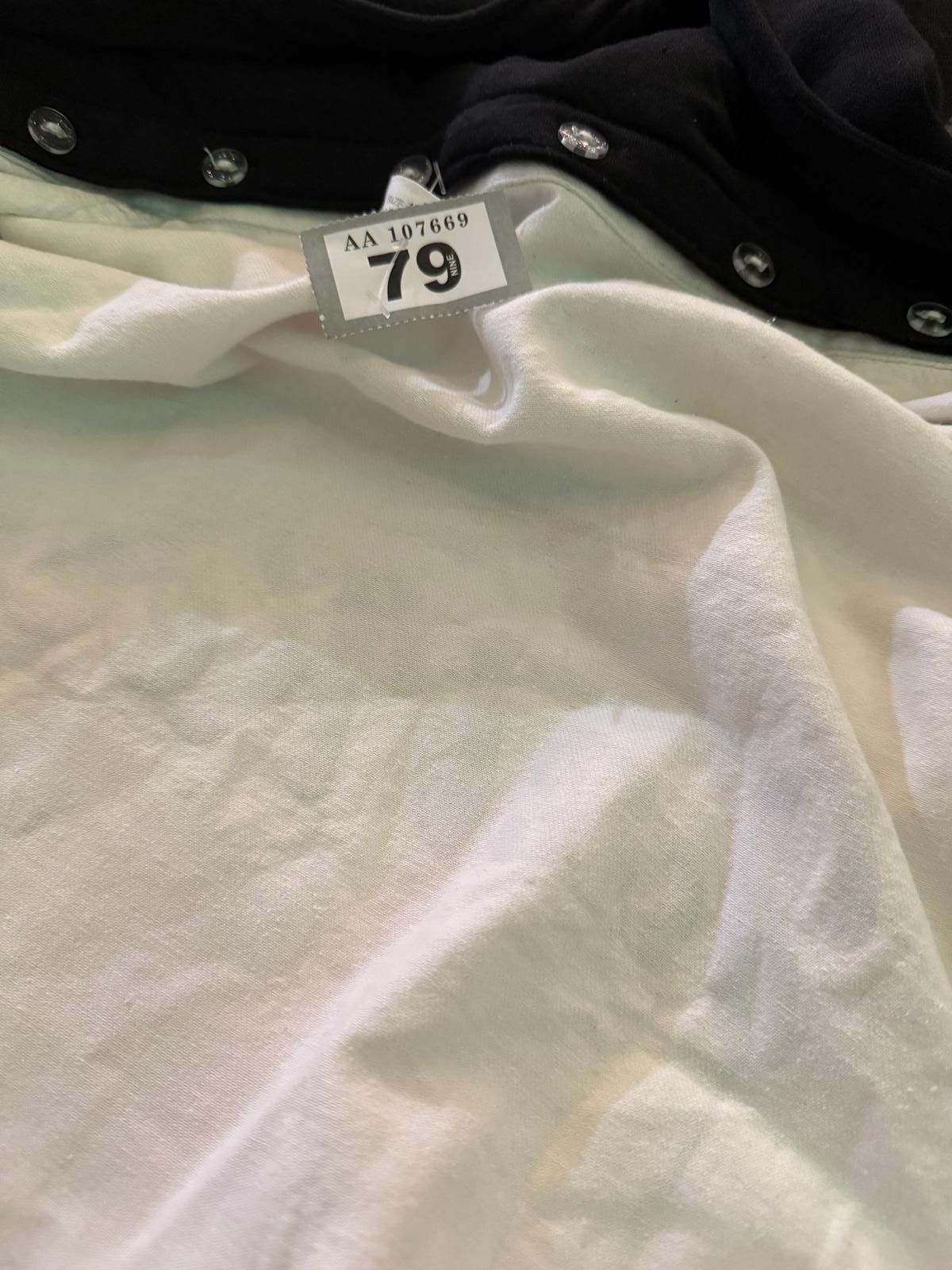 Unknown London Casual White Long Sleeve Shirt with Black Hood Size US XXS / EU 40 - 2 Thumbnail
