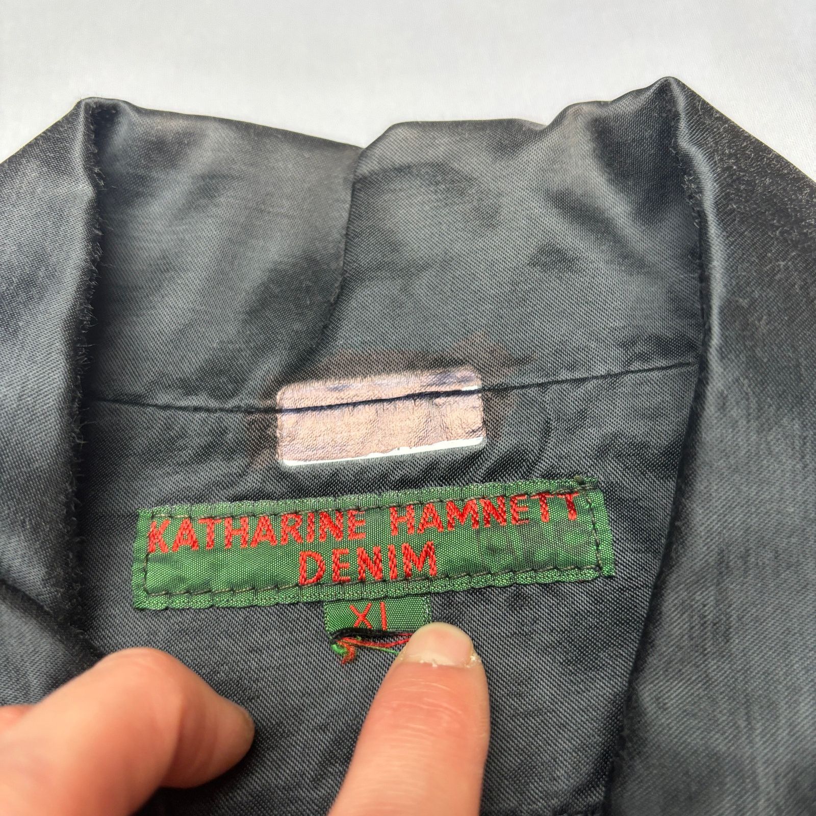 Katharine Hamnett London Vintage Katherinne Hamnett Denim Black Textured Trucker XL Size US XL / EU 56 / 4 - 5 Thumbnail