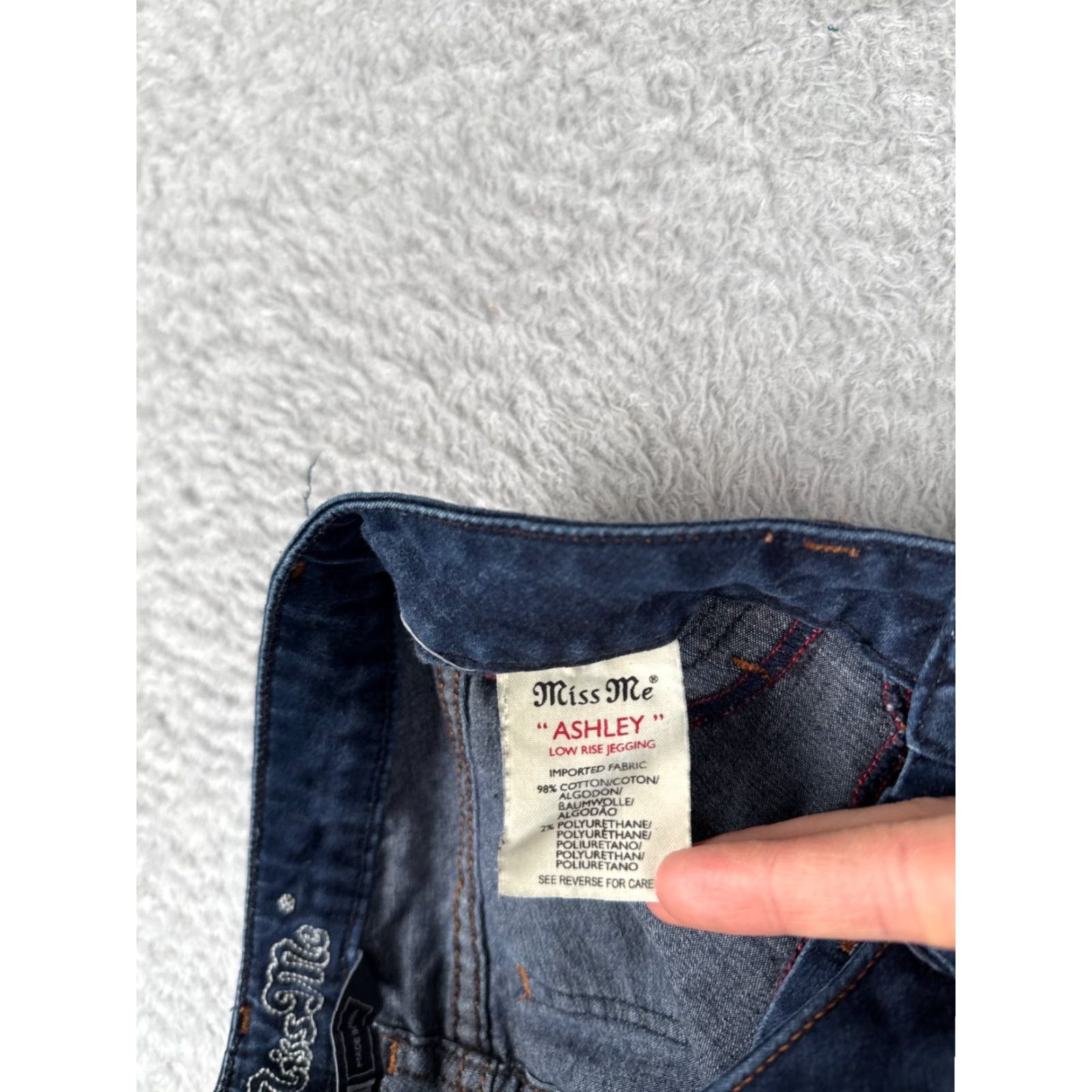 Miss Me Miss Me Jeans Women 27 Blue Denim Ashley Low Rise Jegging Dark Wash Cotton 27x30 Size 27" / US 4 / IT 40 - 7 Thumbnail