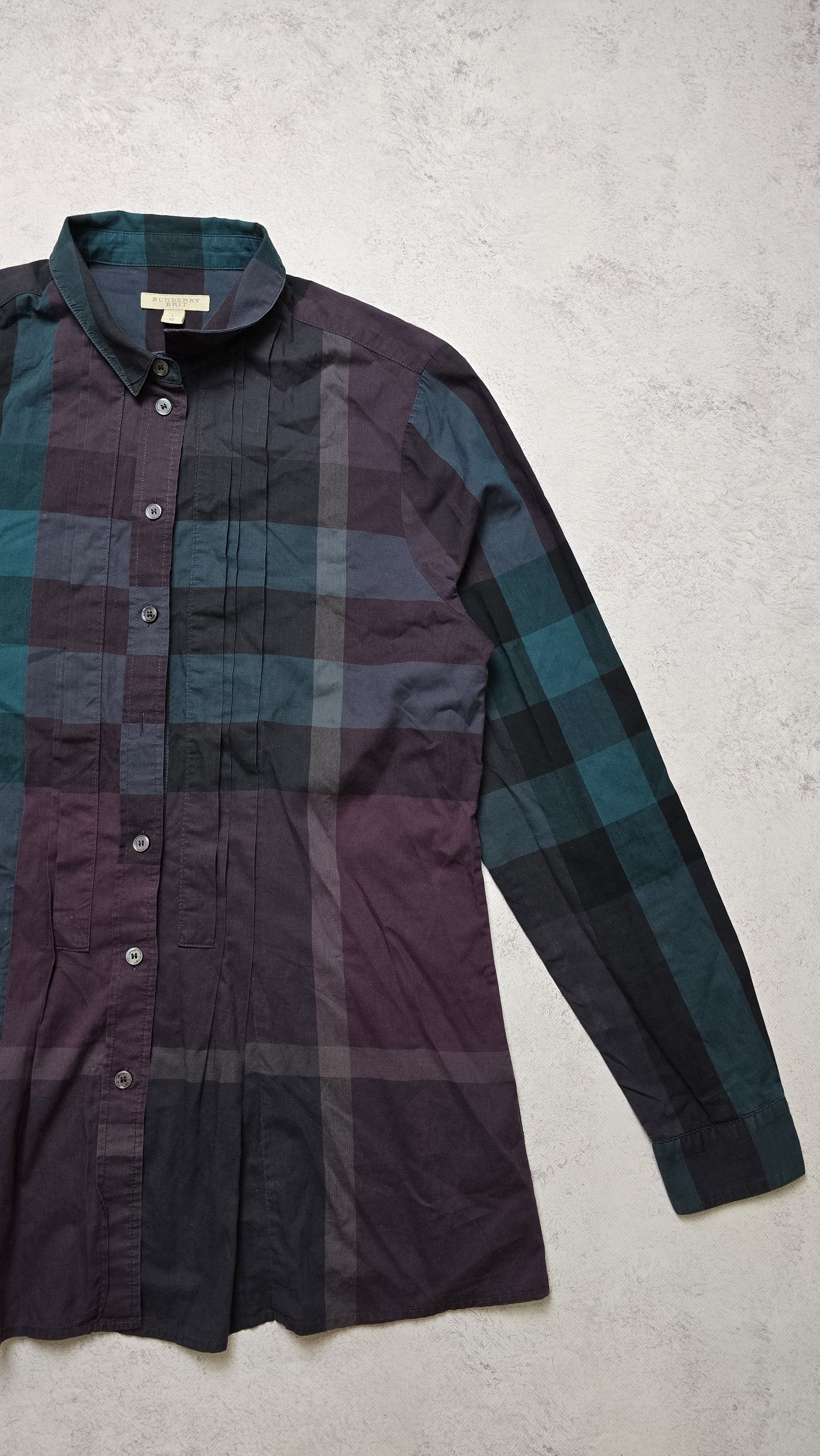 Burberry Burberry Brit Dark Plaid Shirt Nova Check Cotton Button Up Size L / US 10 / IT 46 - 6 Thumbnail