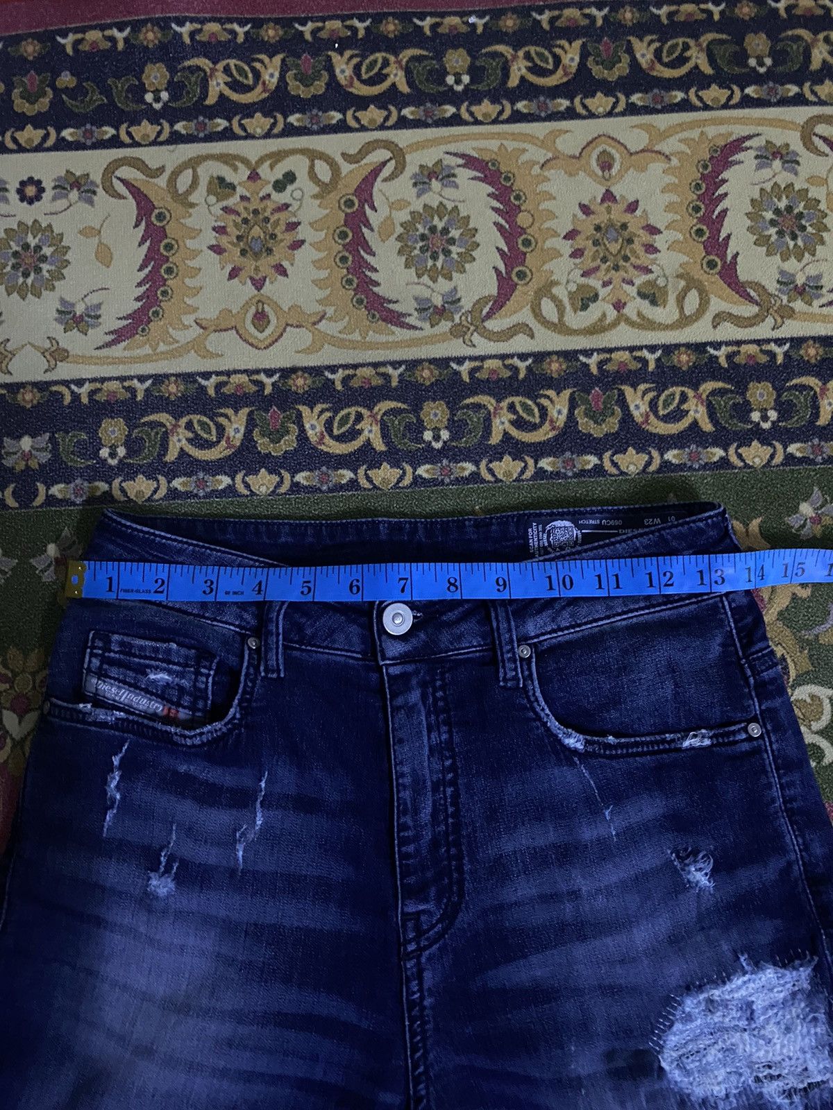 Diesel 🔥RARE🔥🔥DIESEL Slim Fit Distressed Denim Jeans Size US 27 - 18 Thumbnail