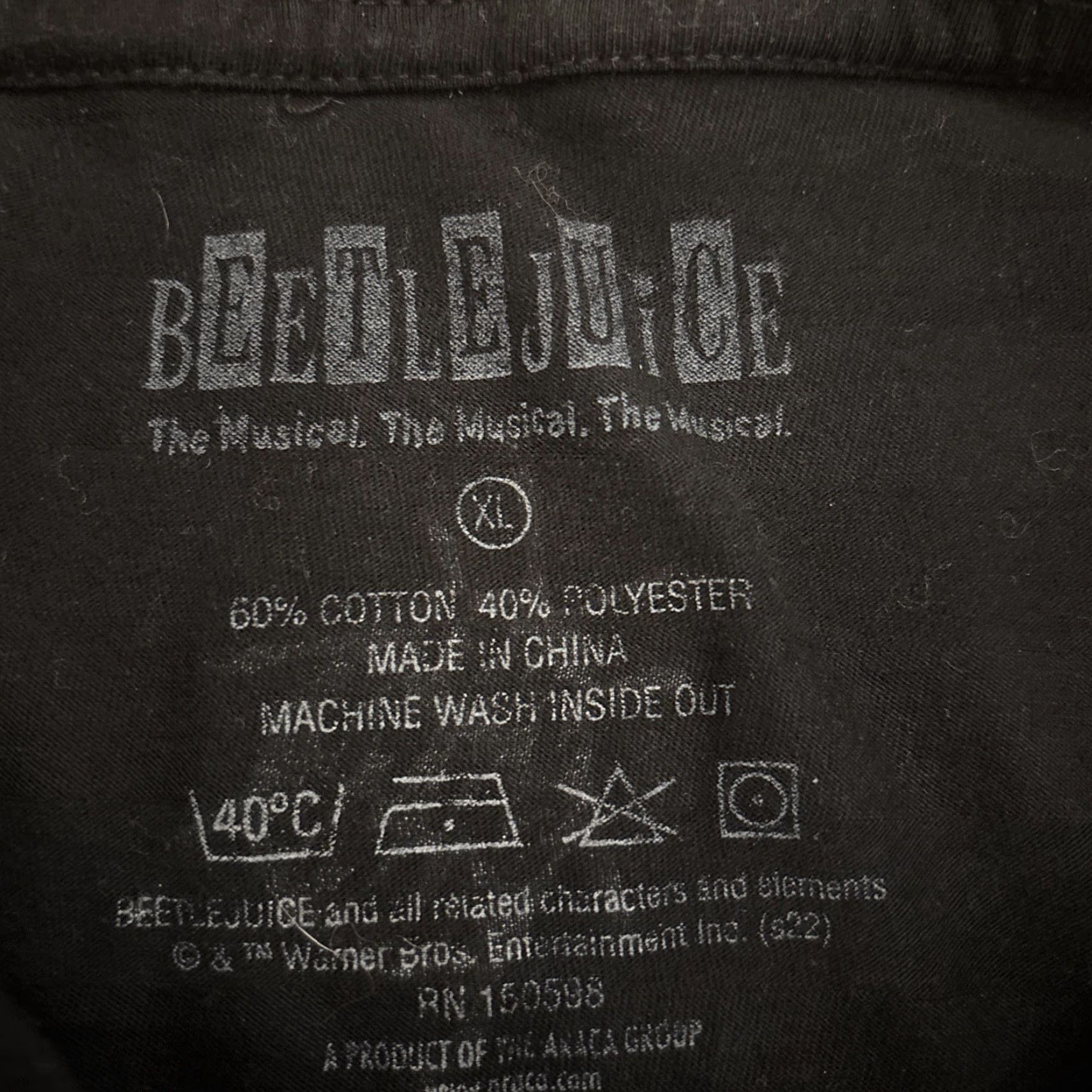 Vintage Beetlejuice: The Musical (2023) Official Broadway Play T-Shirt XL Plus Size EUC Size US XL / EU 56 / 4 - 3 Thumbnail