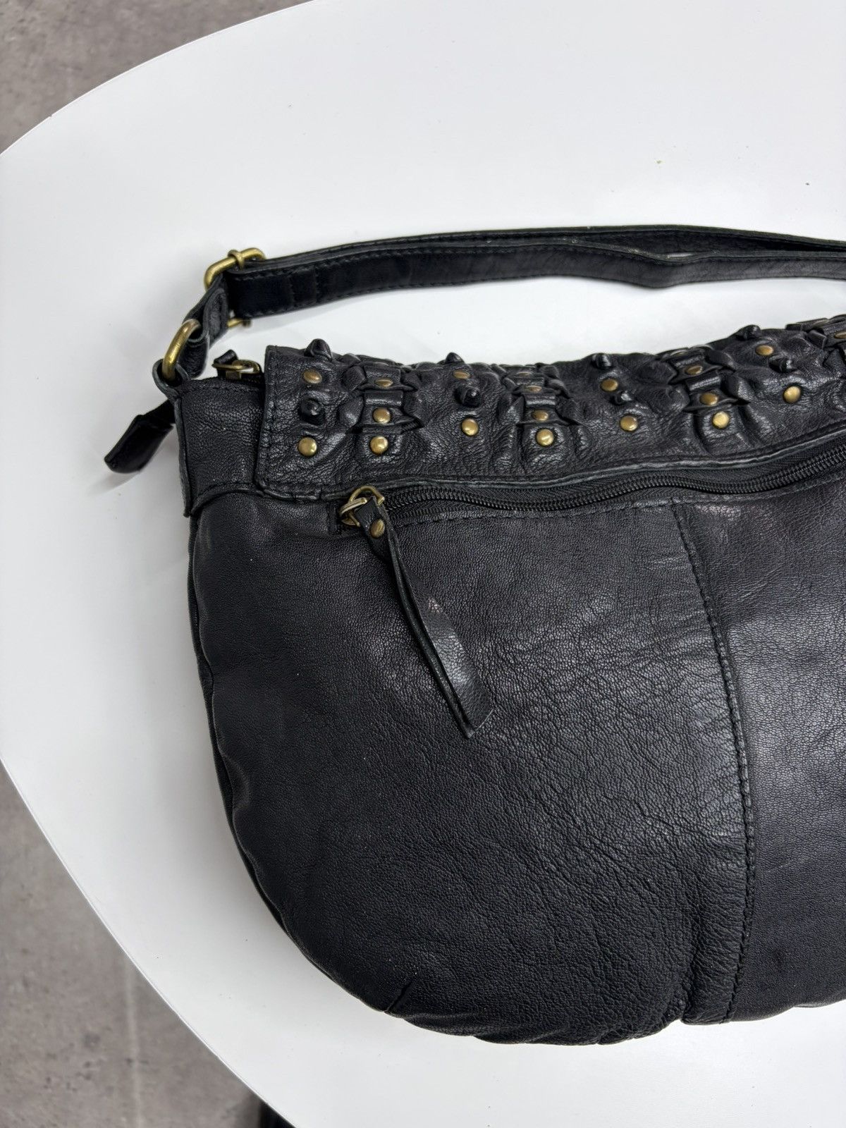 KMRii Vintage Studded Leather Shoulder Bag Y2K Punk Grunge Archive Size ONE SIZE - 11 Thumbnail
