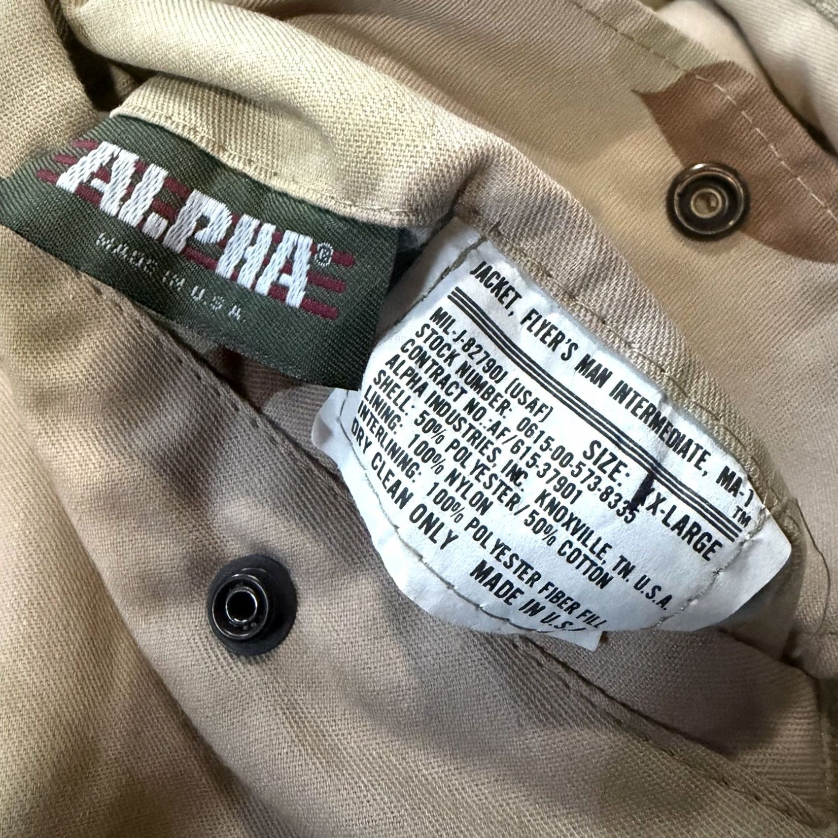 Alpha Industries VINTAGE Alpha Industries Jacket Adult XXL Desert
