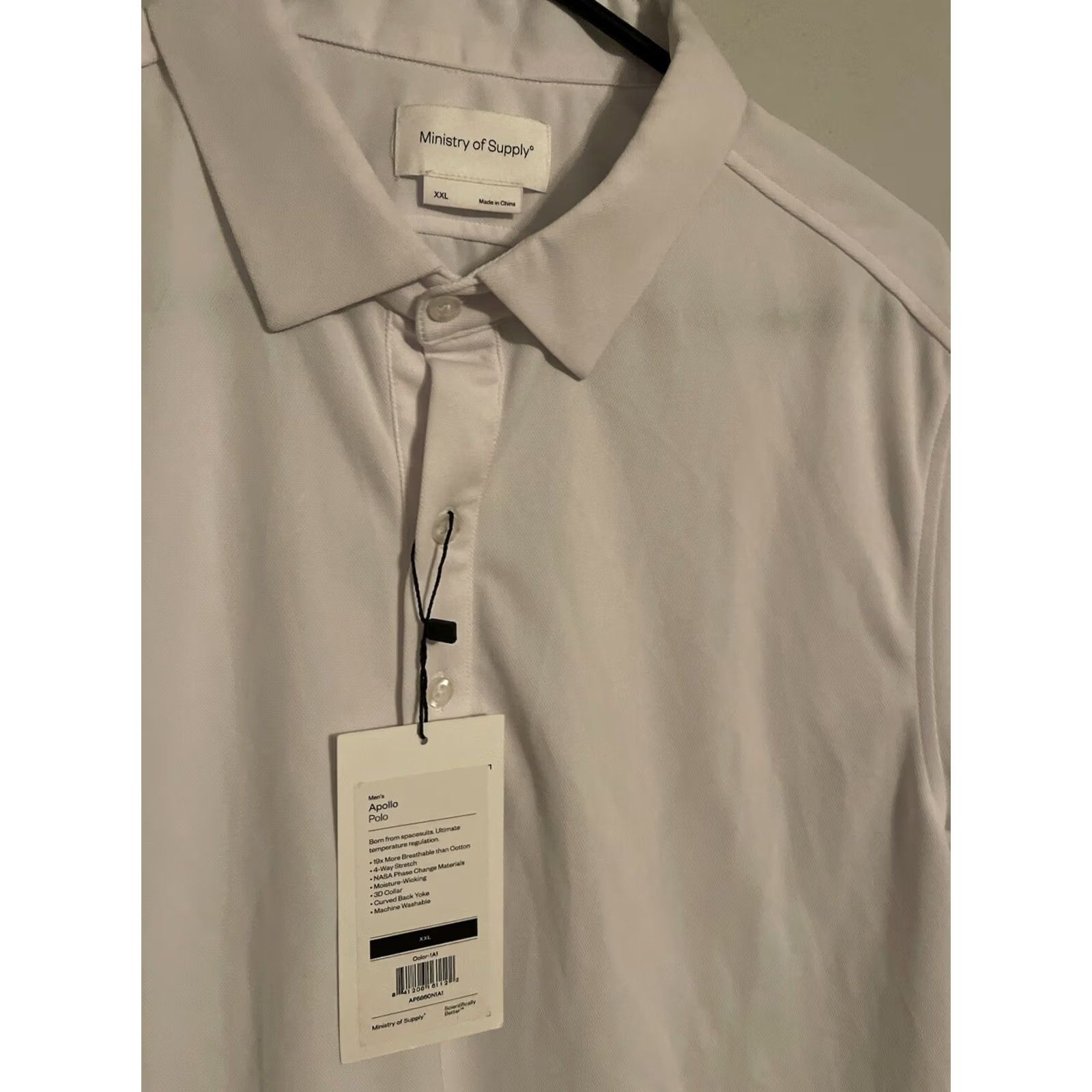 Vintage VINTAGE? No. Ministry of Supply Polo, Apollo, White, S/S, 2XL, Men's, Polo, Golf, Performance, Shirt, White, 2XL, Mens Size US XXL / EU 58 / 5 - 2 Thumbnail