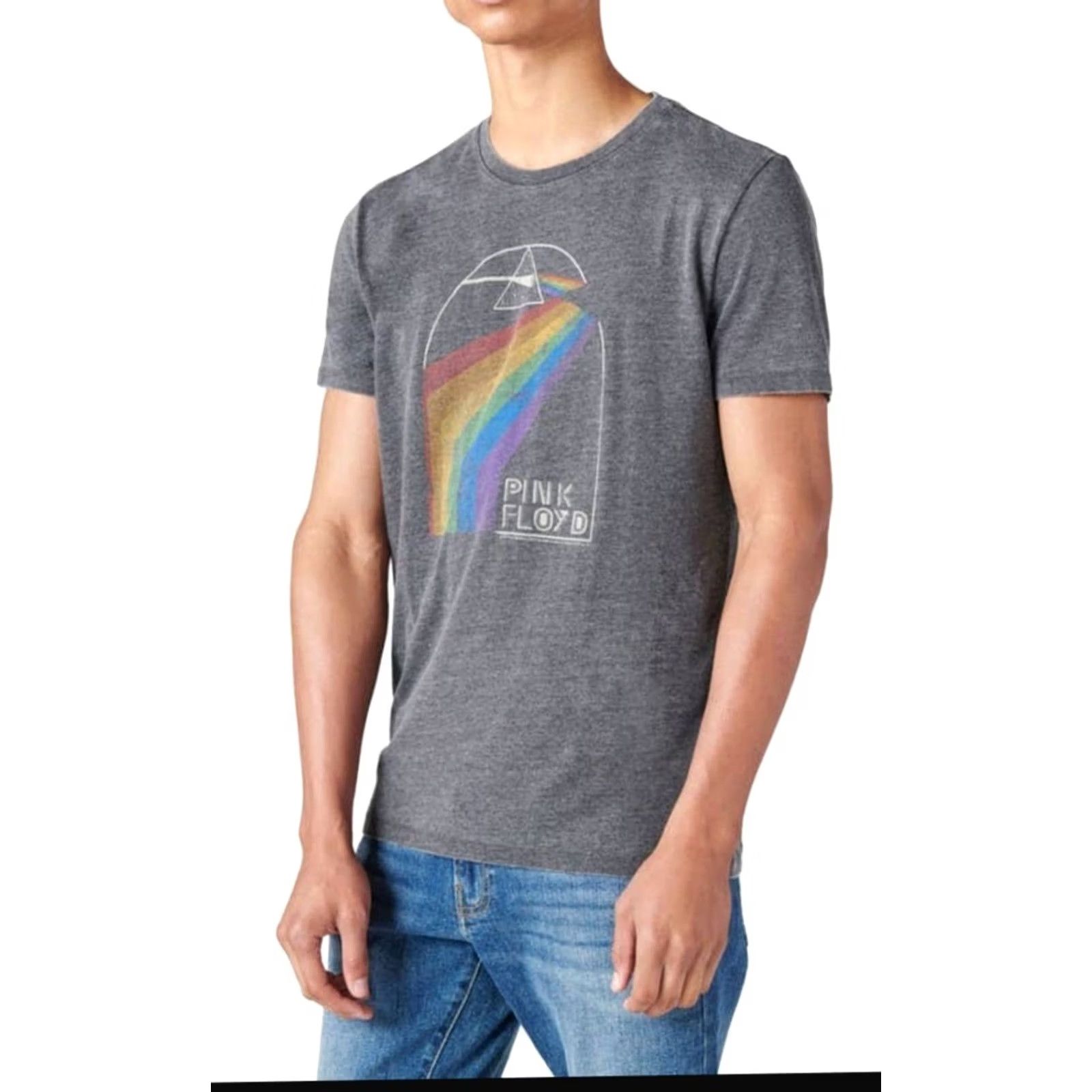Lucky Brand Lucky Brand Gray Tee Short Sleeve Cotton Polyester Crew Neck Size S Mens Window Pink Floyd Logo Casual Short Sleeve Shirt Size US 29 - 8 Thumbnail