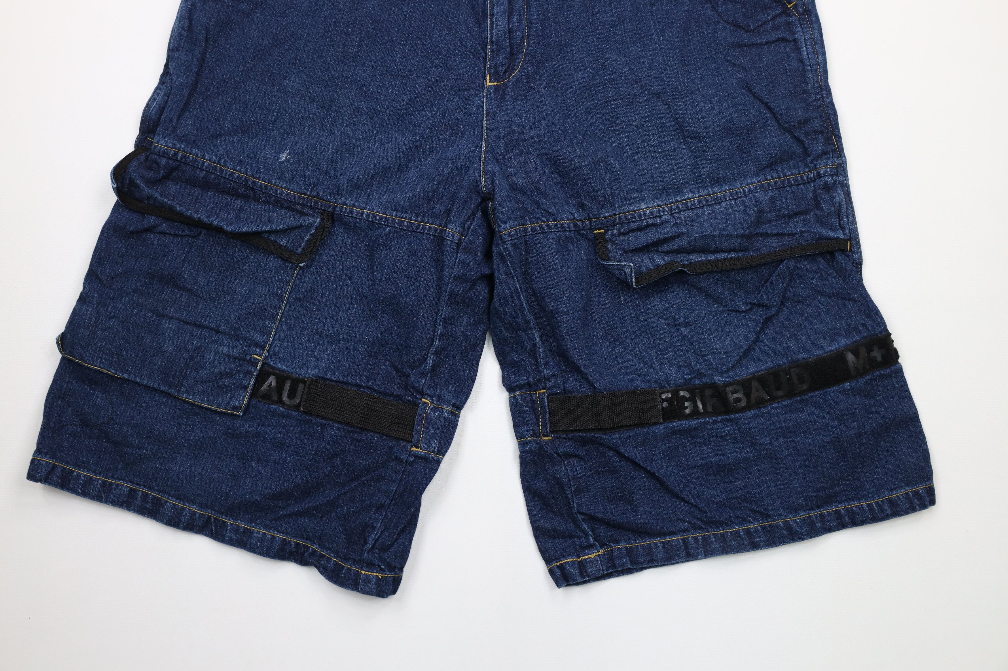 Marithe + Francois Girbaud × Vintage Vintage 90s Marithe Francois Girbaud Strap Denim Shorts Size US 38 / EU 54 - 3 Thumbnail