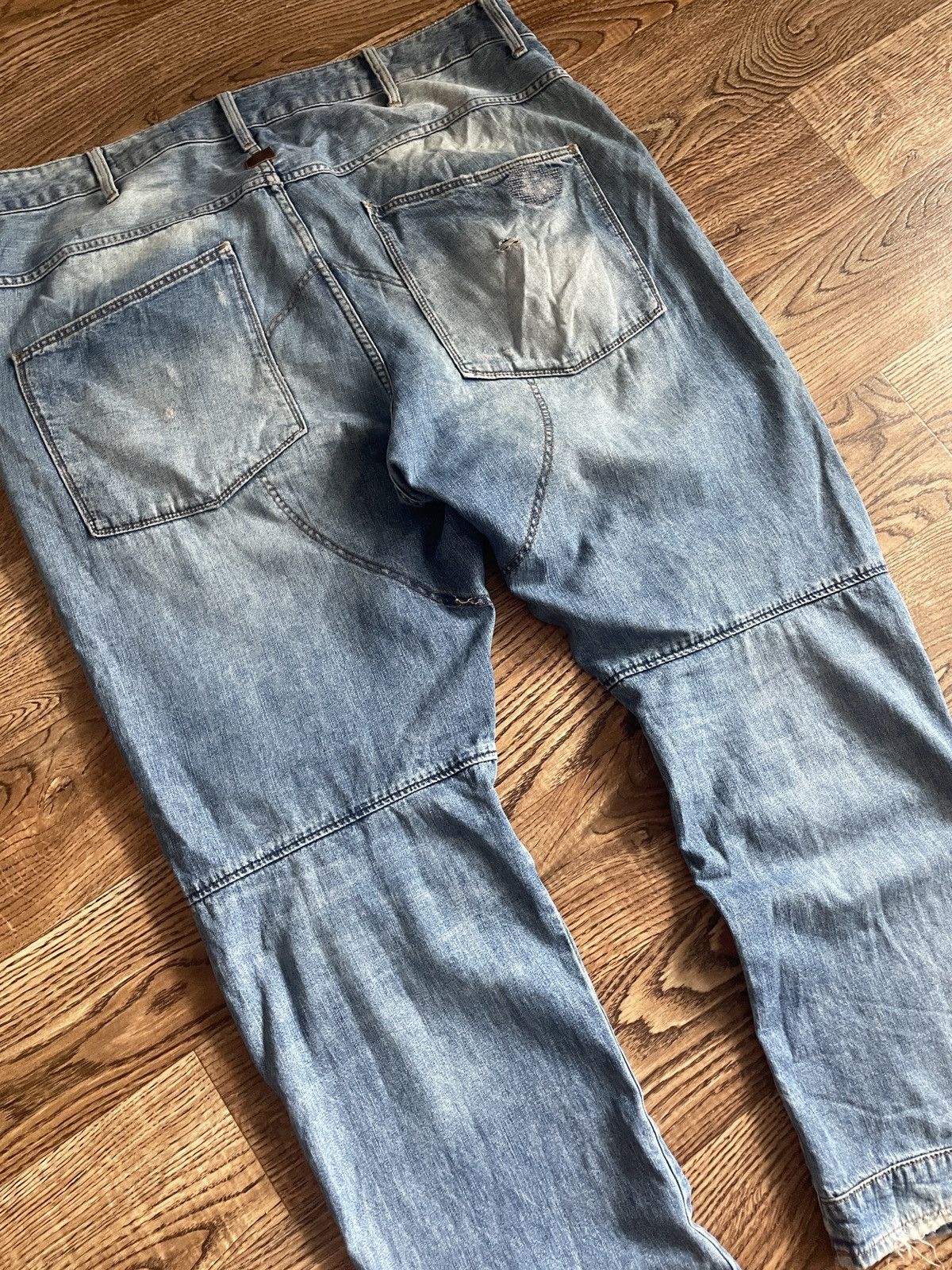 G-Star × Japanese Brand × Vintage Vintage G Star raw jeans double knee rare ultra baggy jeans Size US 36 / EU 52 - 16 Thumbnail