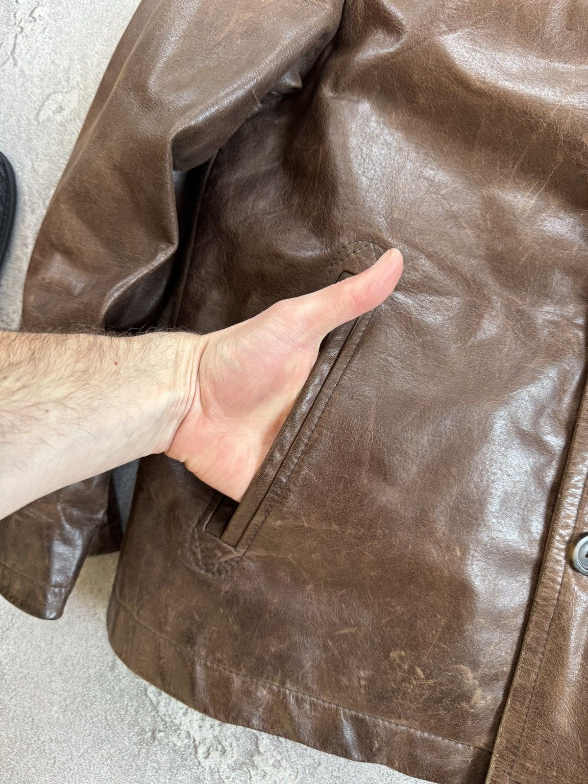 Strellson × Vintage Stellson Leather M aviator bomber pilot jacket coat brown Size US S / EU 44-46 / 1 - 5 Thumbnail