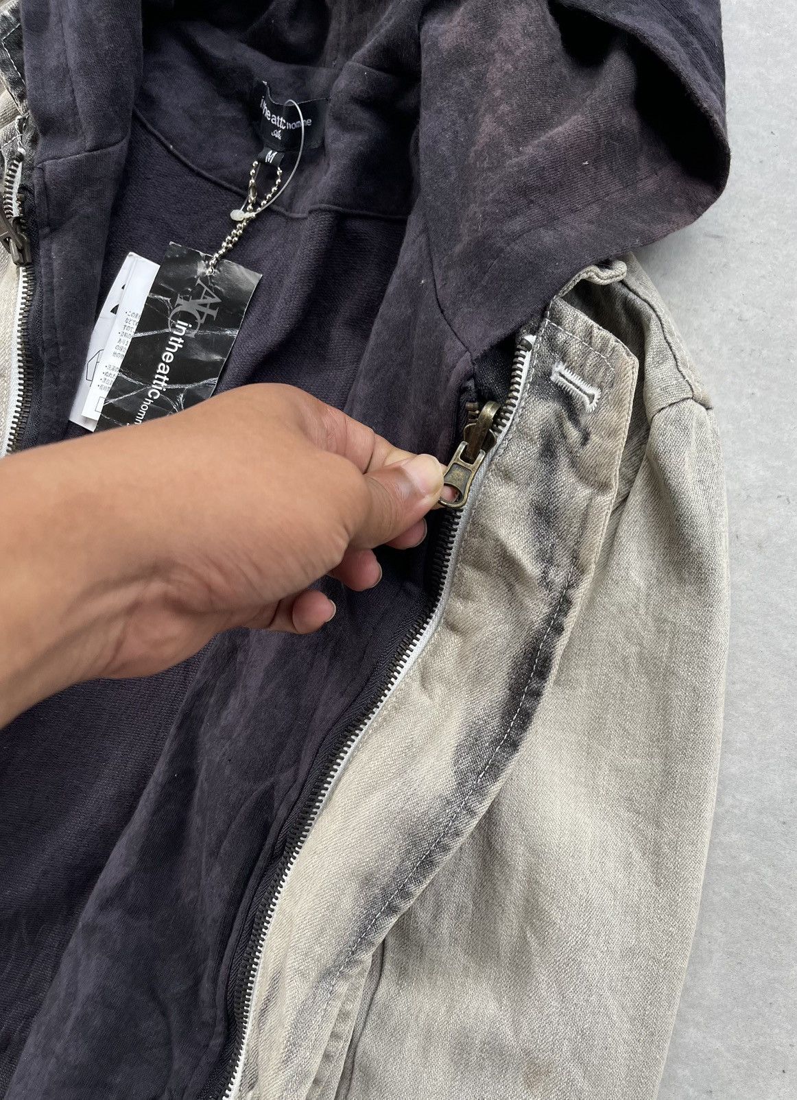 If Six Was Nine 🔥 In The Attic Homme Layered Style Hood Denim Jacket Size US M / EU 48-50 / 2 - 10 Thumbnail