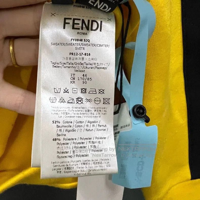 Fendi FENDI Black Yellow Shearling Logo Jacket. Size US M / EU 48-50 / 2 - 5 Thumbnail