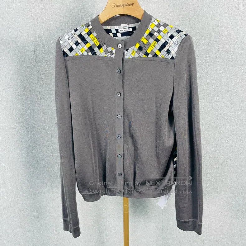 Hermes Hermes Checkered silk patchwork knitwear Size XS / US 0-2 / IT 36-38 - 1 Thumbnail