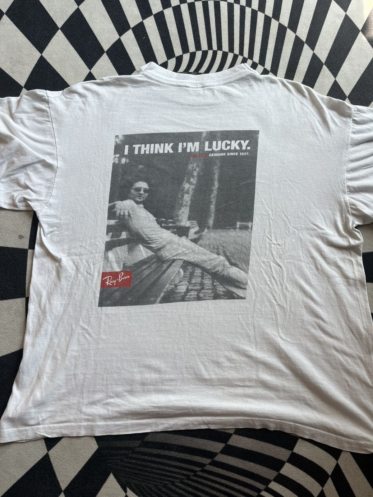 RayBan Vintage Ray-Ban I Think i’m Lucky photo Promo 90’s Tshirt Size US L / EU 52-54 / 3 - 8 Thumbnail