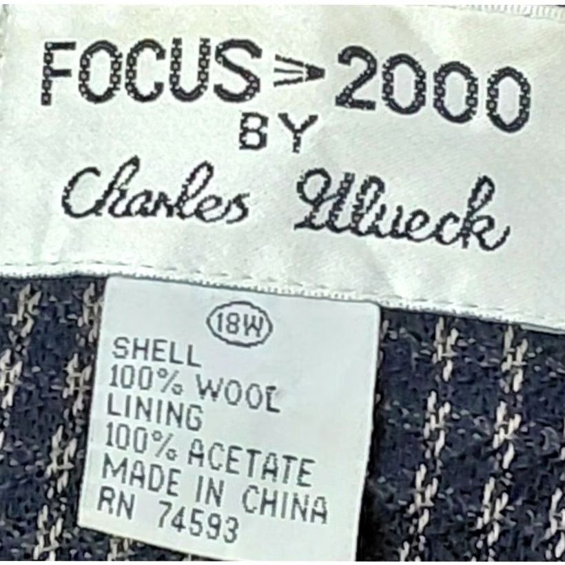 Vintage Vintage FOCUS 2000 BY Charles Glueck Wool Blazer Gray Solid Size 18W Size XXL / US 16-18 / IT 52-54 - 5 Thumbnail