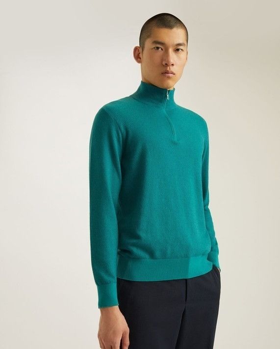 Loro Piana o1srvl11e0824 Mezzocollo Roadster Sweater in Sea Green Size US S / EU 44-46 / 1 - 3 Thumbnail