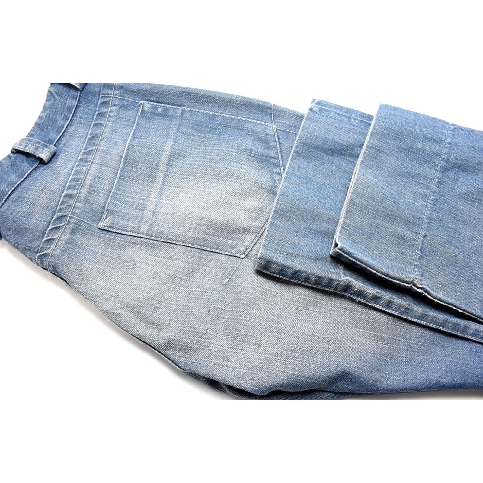 Vintage ARMANI JEANS Men's Jeans W33 Straight Fit Blue Zip Fly Fade Effect Whiskers Size US 33 - 5 Thumbnail