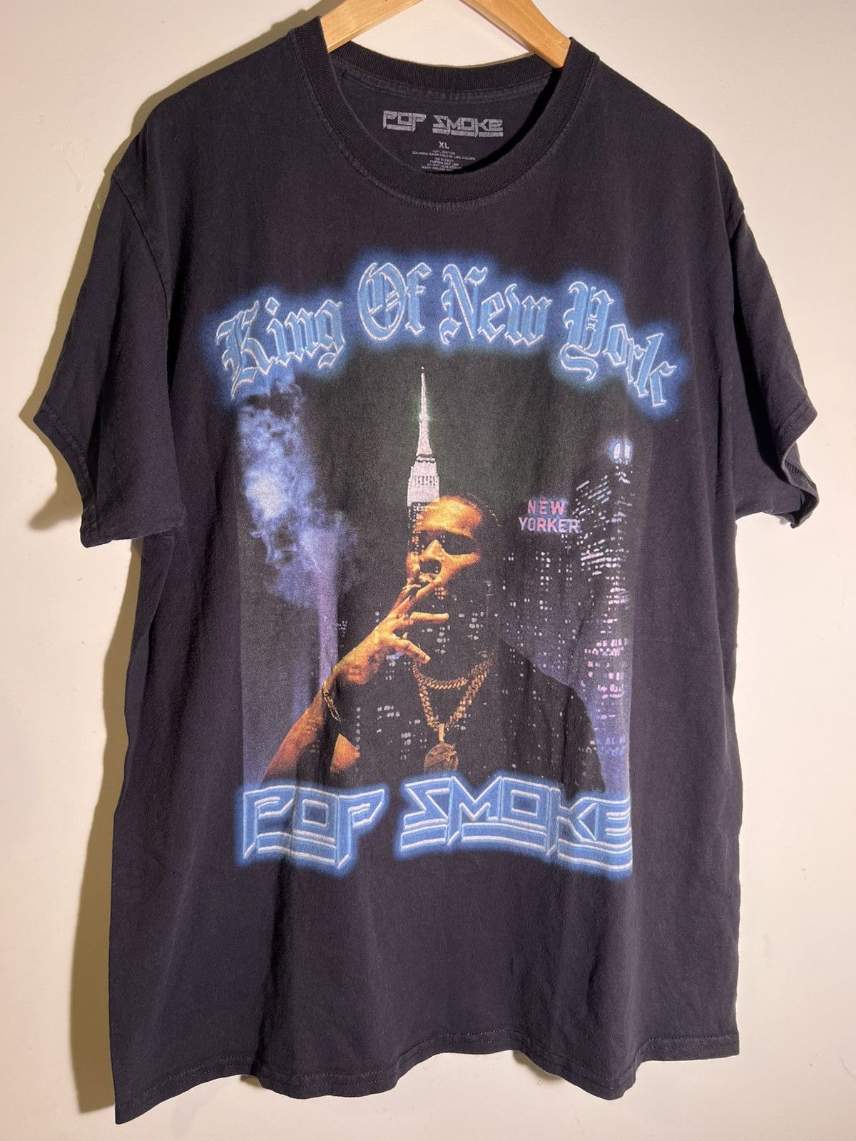 Rap Tees Pop Smoke King Of New York NYC Rapper Rap Streetwear T Shirt Size US XL / EU 56 / 4 - 1 Thumbnail