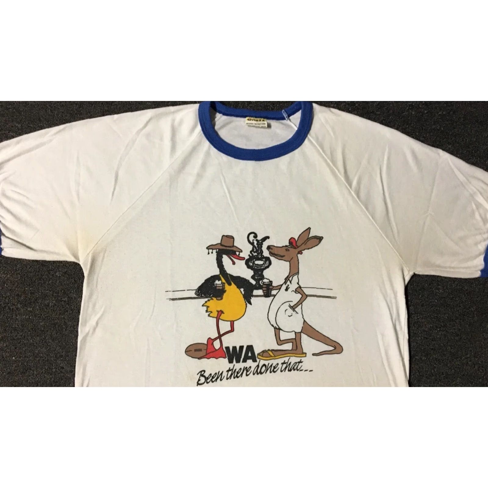 Vintage Vtg 70s Western Australia Been There Faded Shirt M Kangaroo Beer Funny Grunge 80 Size US M / EU 48-50 / 2 - 5 Thumbnail