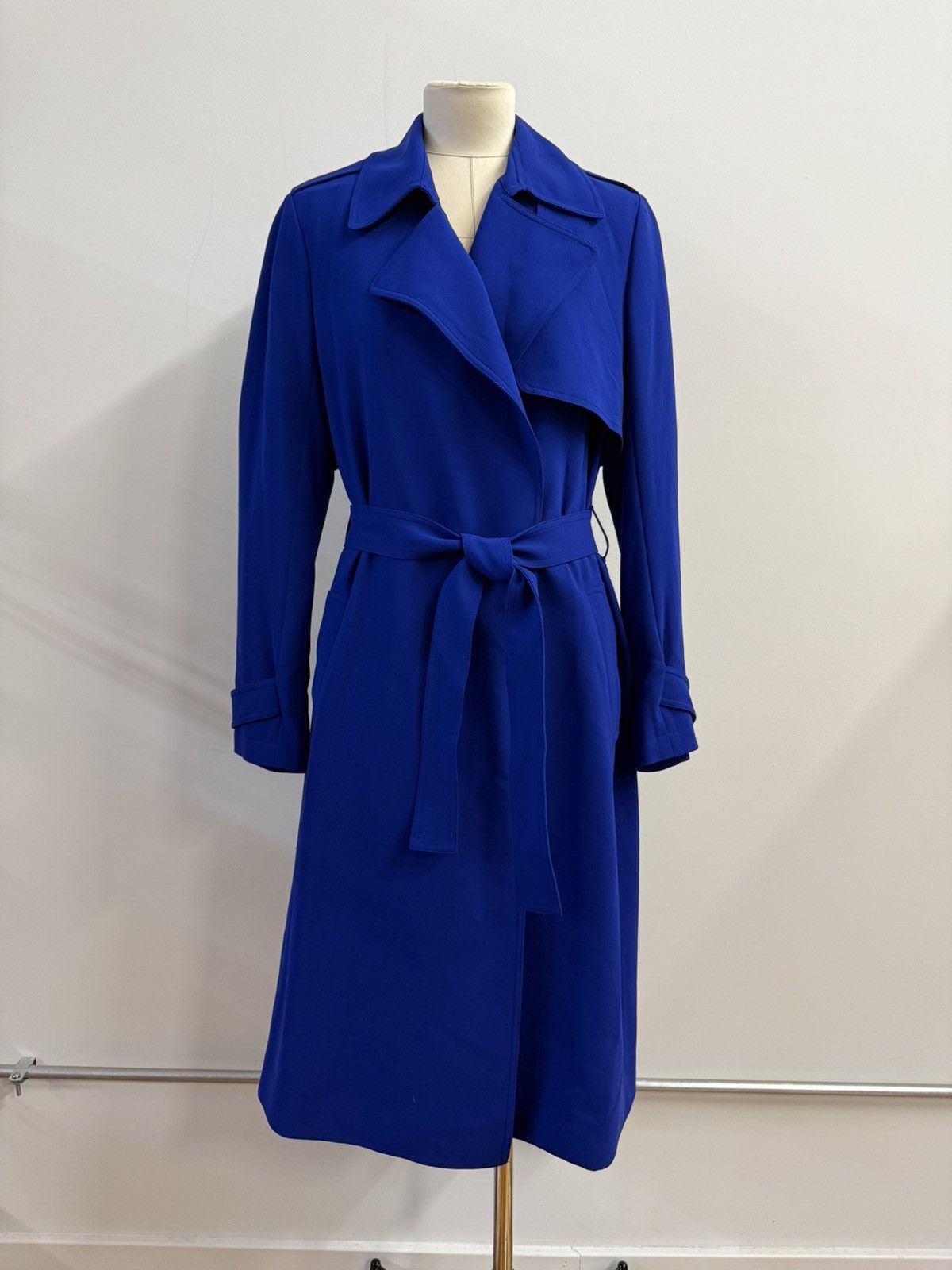 Theory Theory "Oaklane" Trench Coat in Admiral Crepe-Cobalt Blue-L Size L / US 10 / IT 46 - 1 Thumbnail