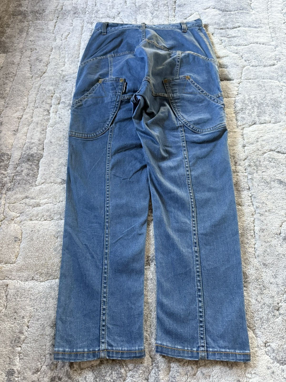 Lee × mercibeaucoup Issey Miyake Mercibeaucop Drop Crotch Multi Paneled Jeans Size US 28 / EU 44 - 2 Thumbnail