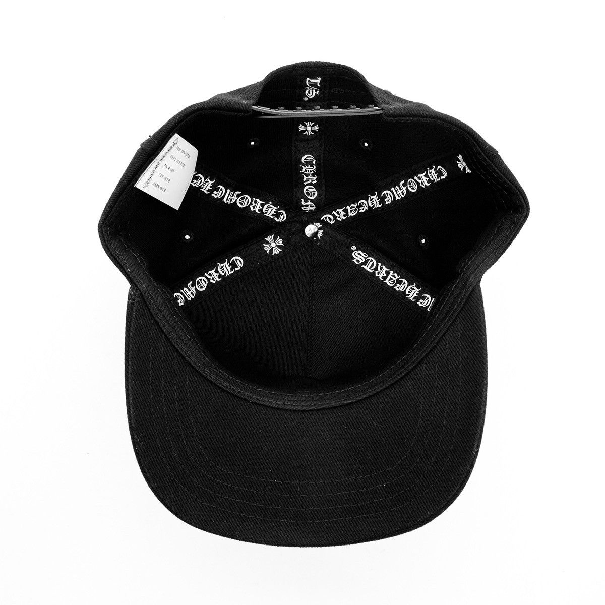 Chrome Hearts Embroidered Vertical Logo Baseball Hat Denim Black White Size ONE SIZE - 8 Thumbnail
