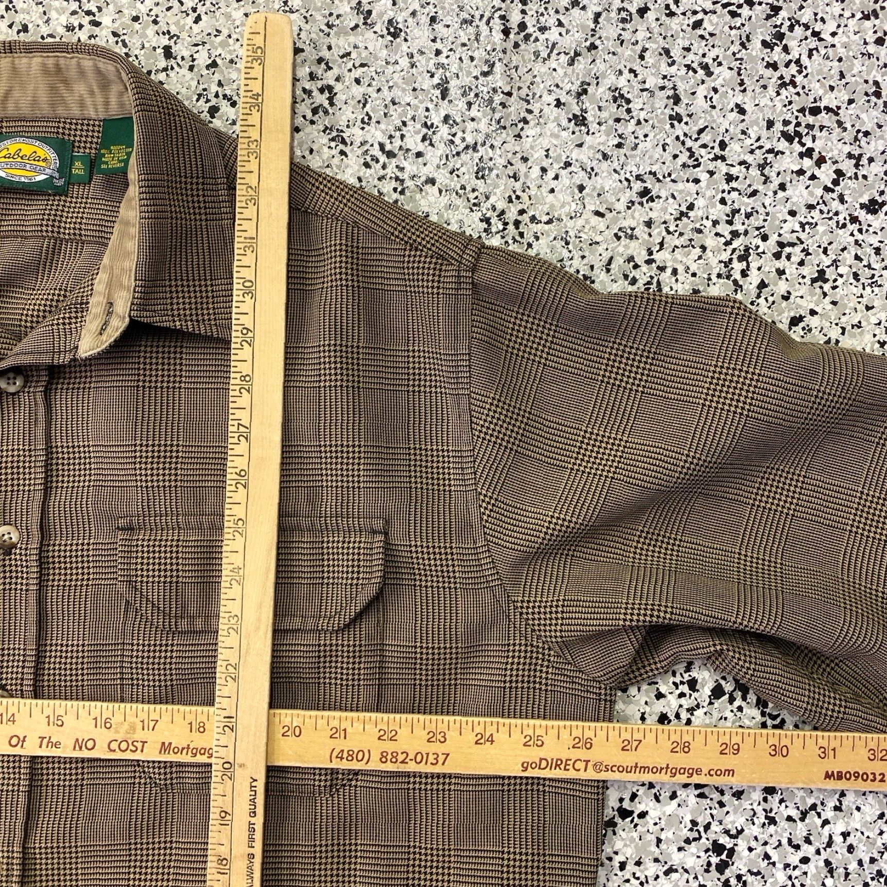 Vintage VINTAGE Cabela’s Beige Black houndstooth button down shirt XL Tall Size US XL / EU 56 / 4 - 3 Thumbnail