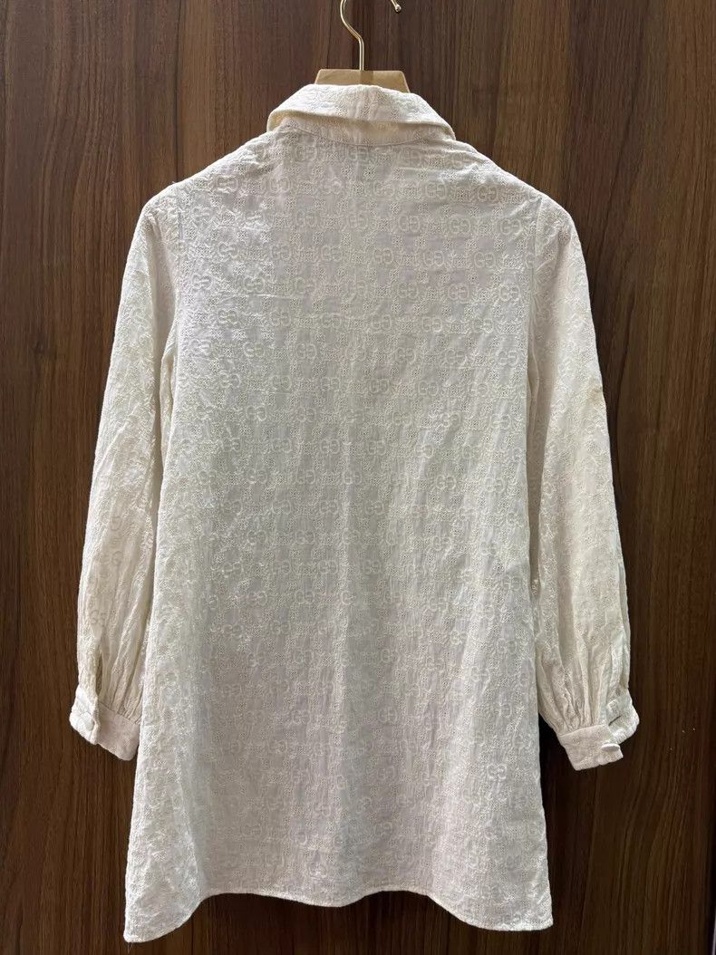 Gucci Gucci Beige full logo embroidery long-sleeved dress Size XS / US 0-2 / IT 36-38 - 2 Thumbnail