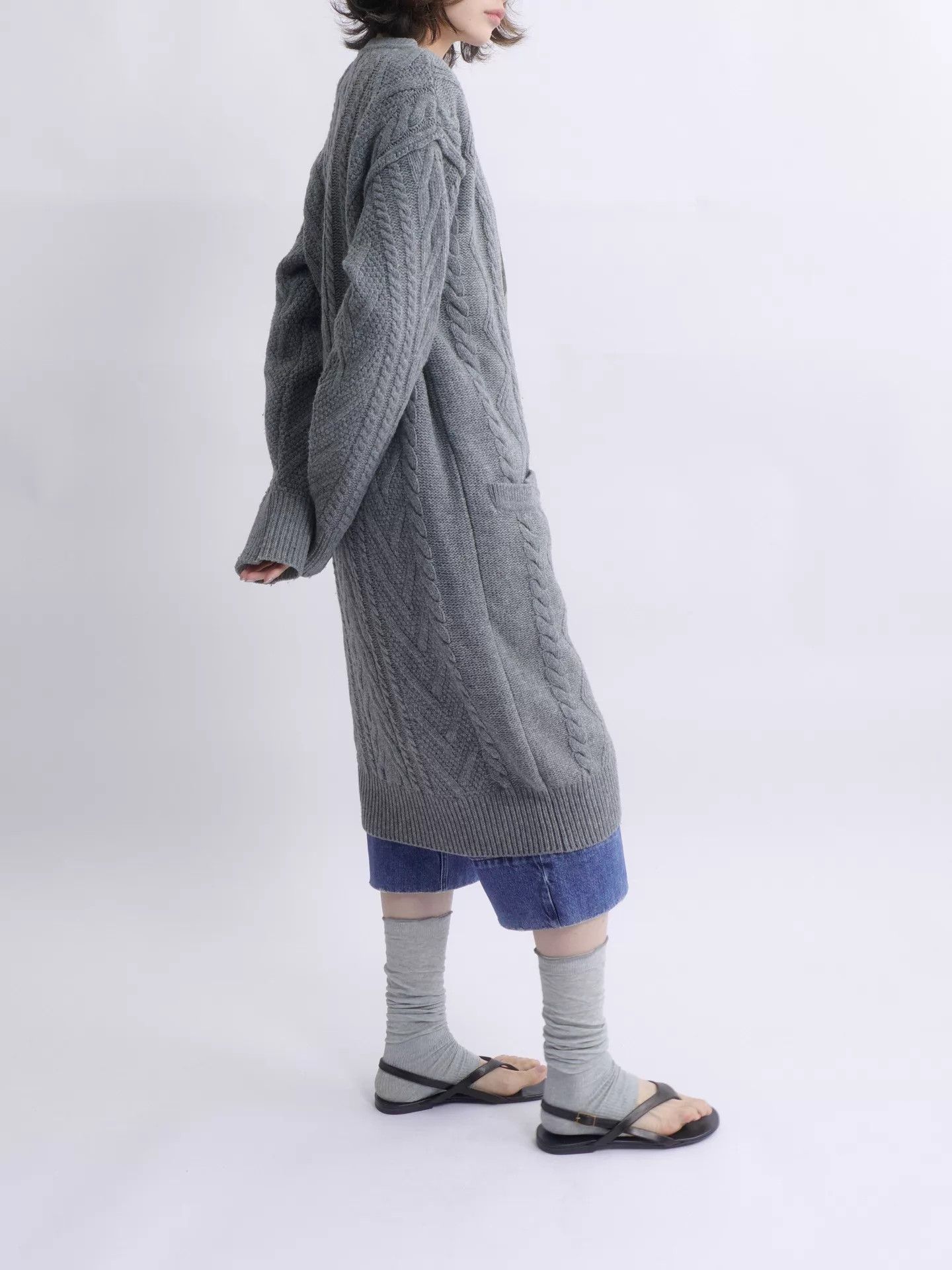 Chloe CHLOE by Phoebe Philo Gray Long Chunky Knit Cardigan 2004AW Size XS / US 0-2 / IT 36-38 - 6 Thumbnail