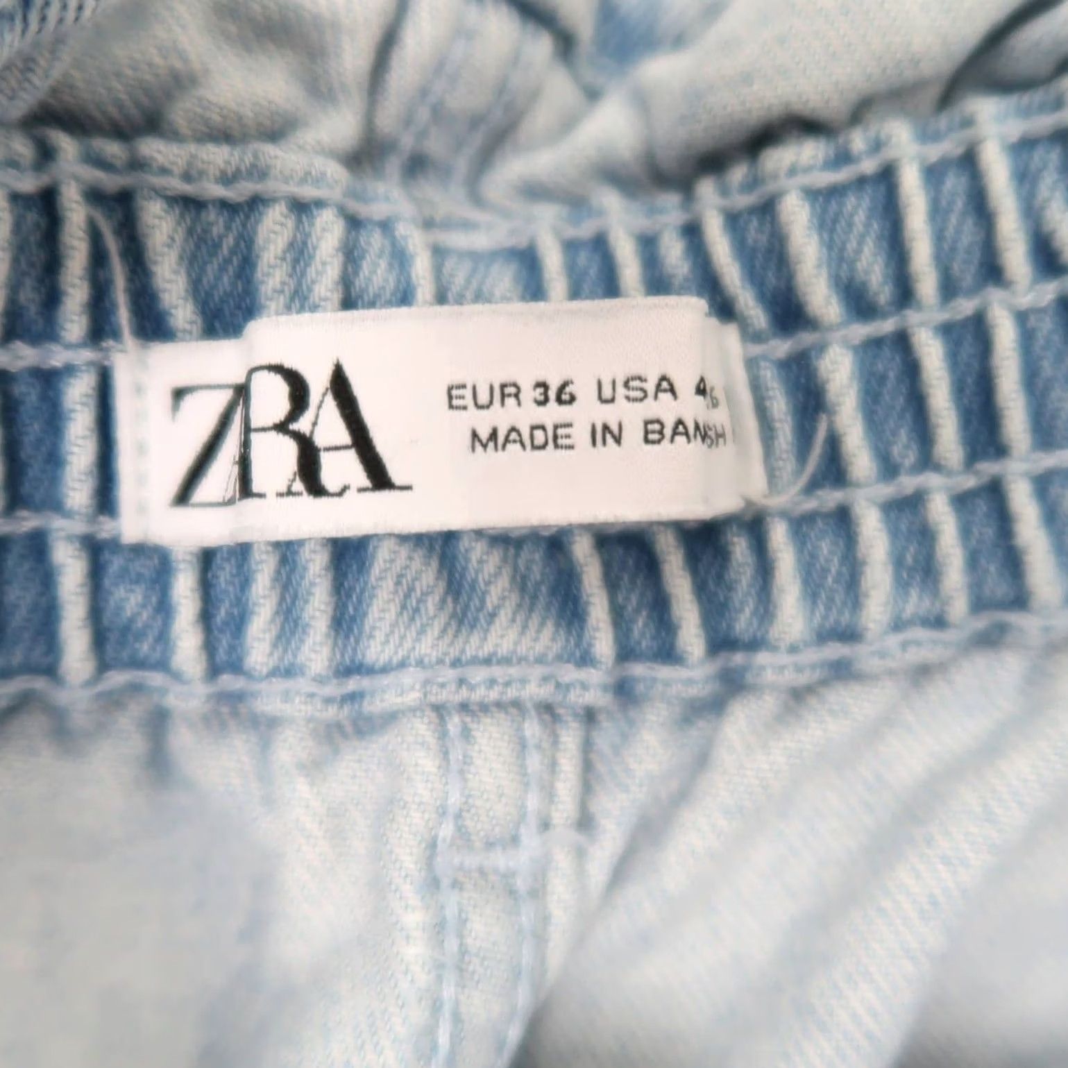 Zara ZARA shorts high rise paperbag cut off light wash blue denim 4 Size 27" / US 4 / IT 40 - 5 Thumbnail