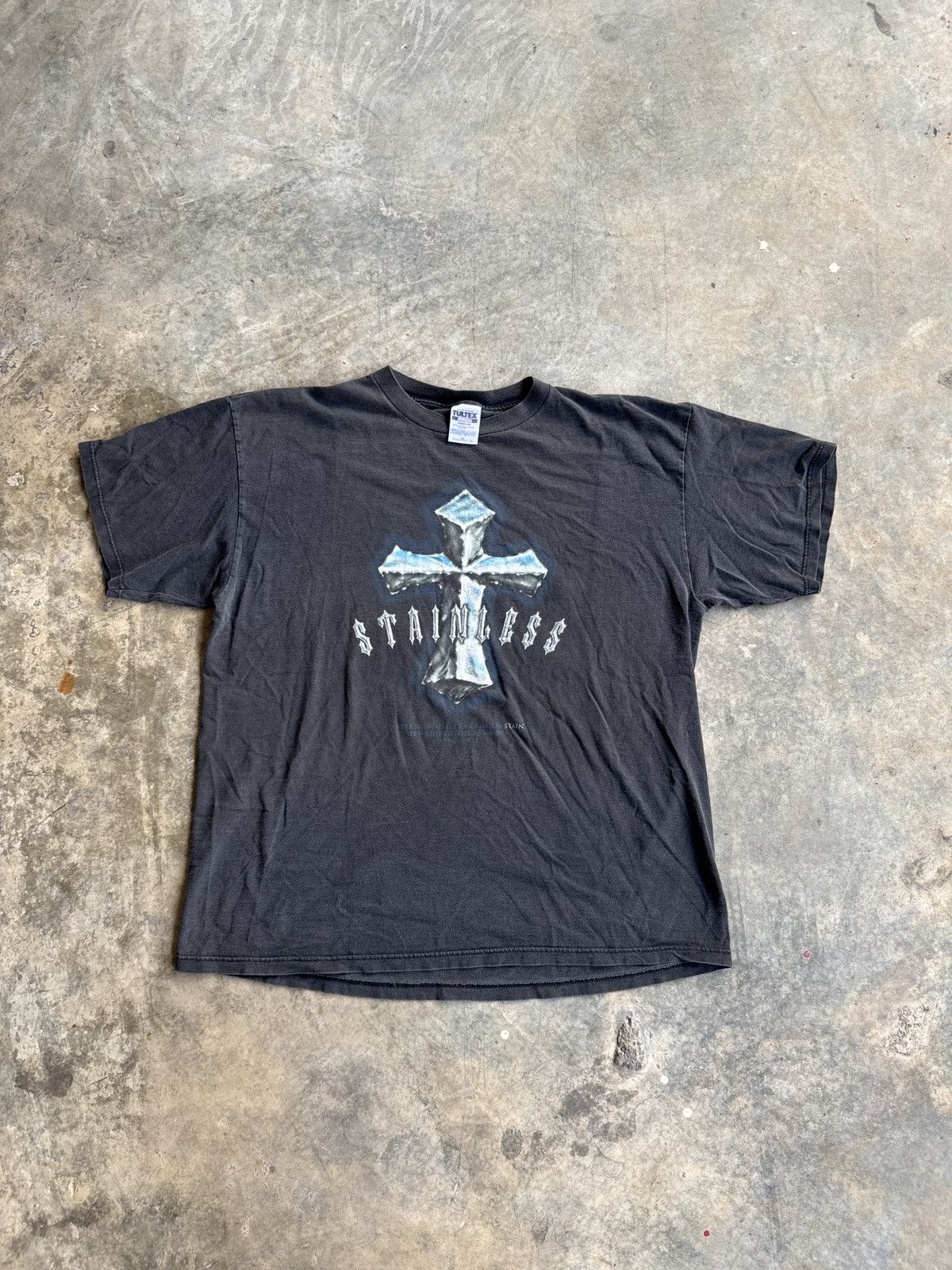 Vintage *RARE*VTG RELIGION GOD STAINLESS CROSS CHROME VIBE FADED TEE Size US XXL / EU 58 / 5 - 1 Thumbnail
