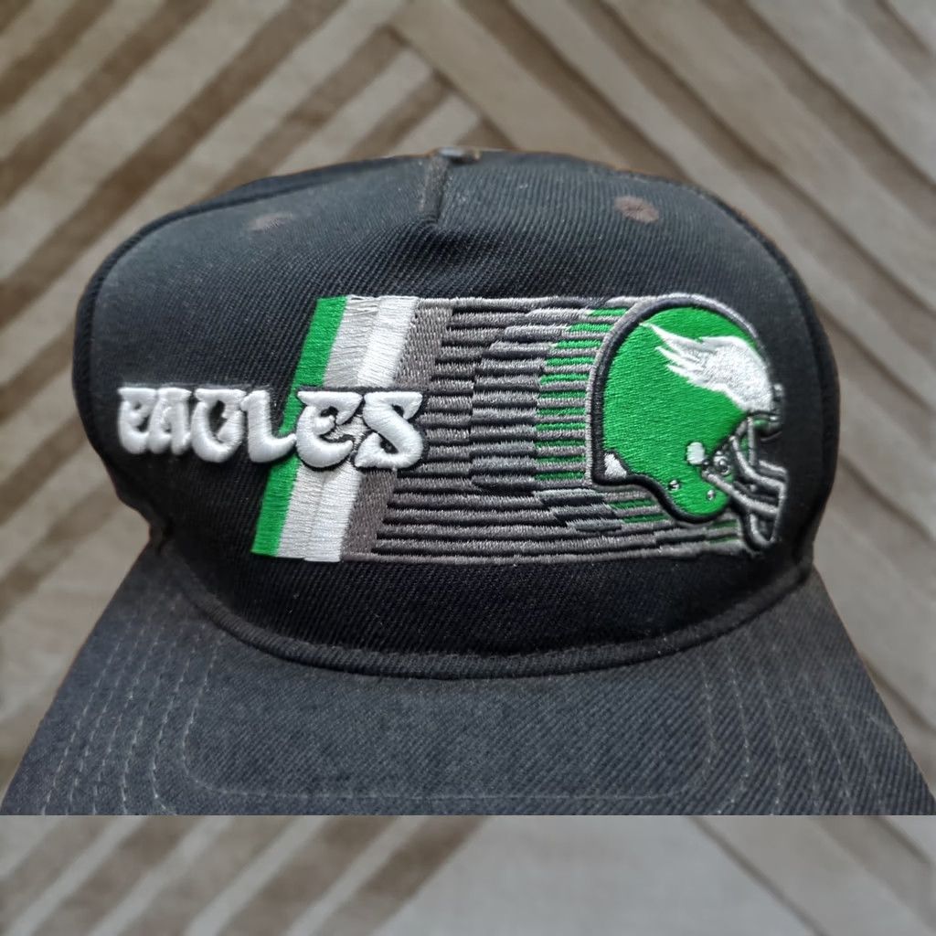 Pro Standard Philadelphia Eagles Pro Standard Hat Leather Black Adjustable Strapback Men Kelly Green Wool/Acrylic Size ONE SIZE - 1 Thumbnail