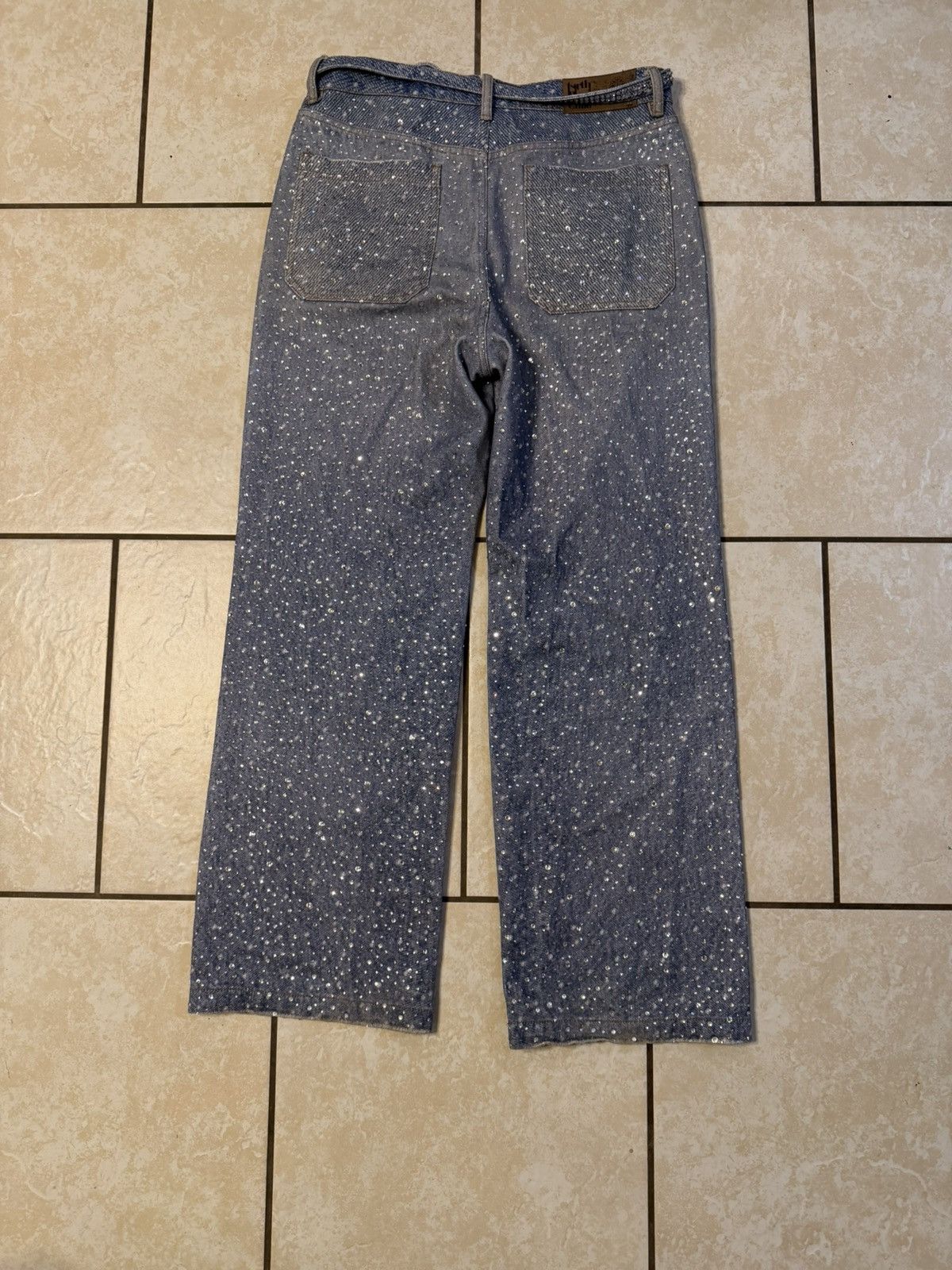 Birth of Royal Child BIRTH OF ROYAL CHILD WASHED 20K SWAROVSKI DIAMOND DENIM Size US 34 / EU 50 - 5 Thumbnail