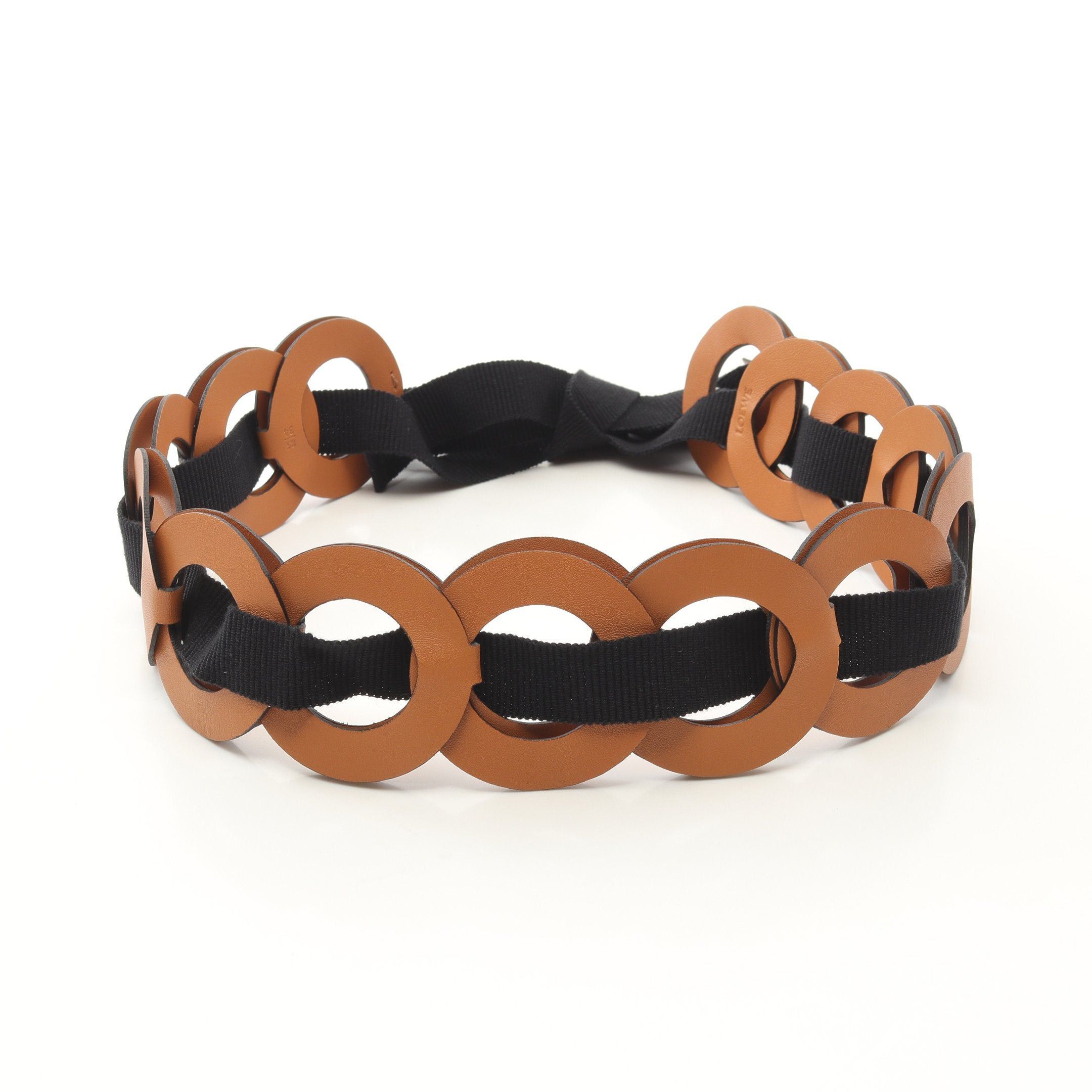 Loewe Loewe Belt Circle Leather Canvas Brown Black Size ONE SIZE - 1 Thumbnail