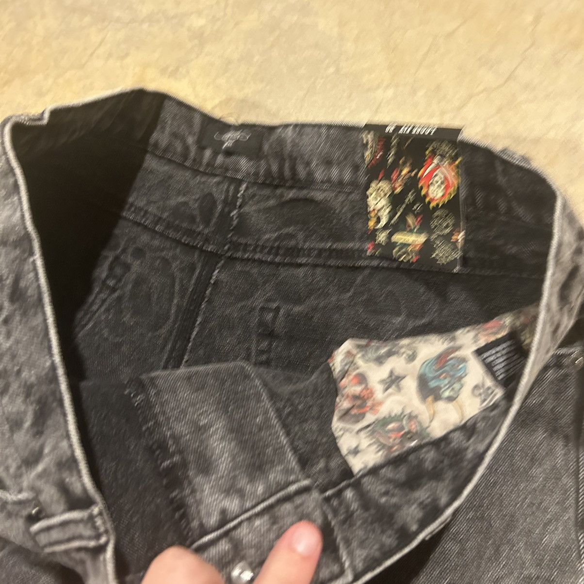 Ed Hardy × Vintage Crazy Vintage Y2K Ed Hardy Script Embroidered Baggy Jeans Size US 36 / EU 52 - 11 Thumbnail
