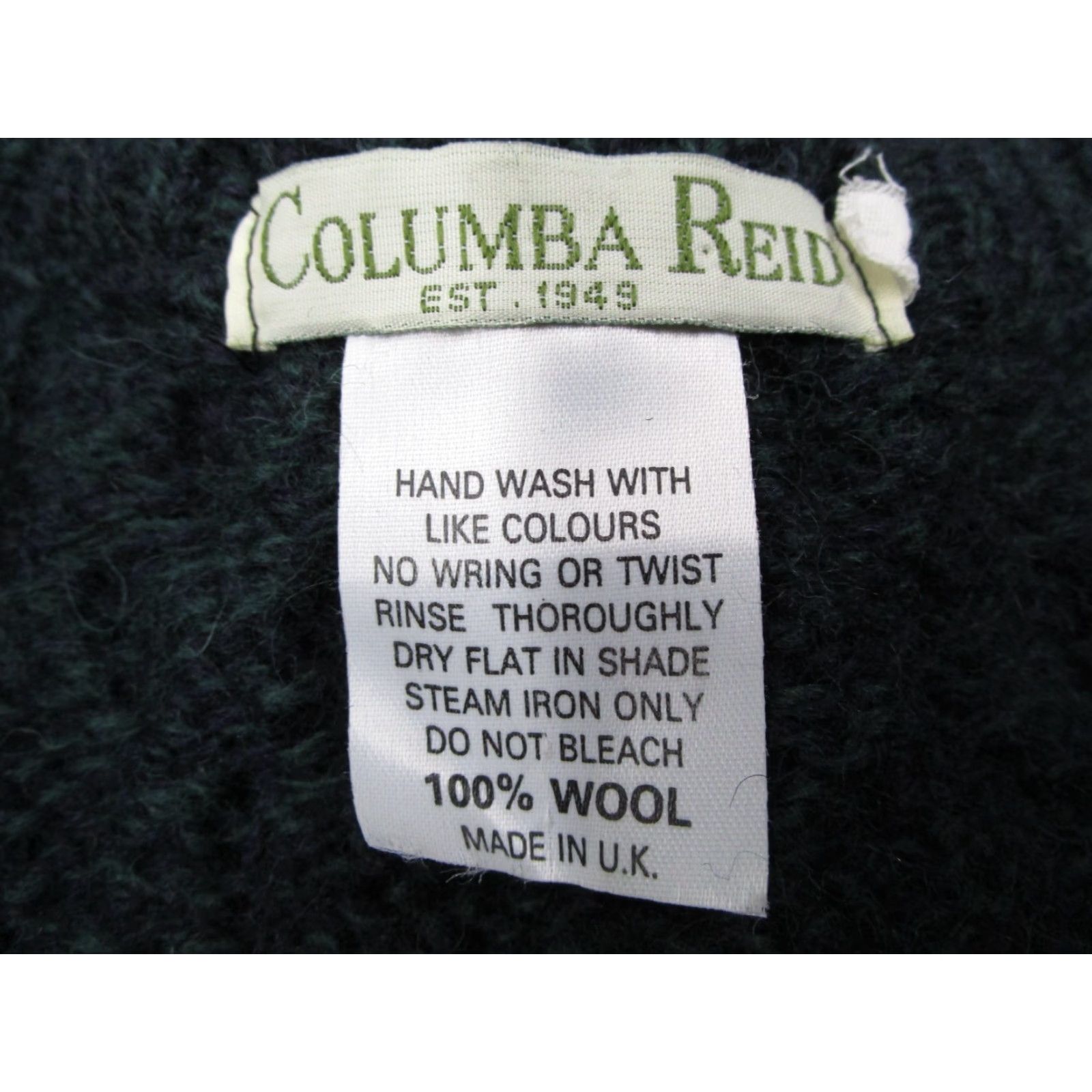 Vintage Columba Reid Sweater Mens Large Green Wool Knit Fisherman Grandpa Pullover Size US L / EU 52-54 / 3 - 3 Thumbnail