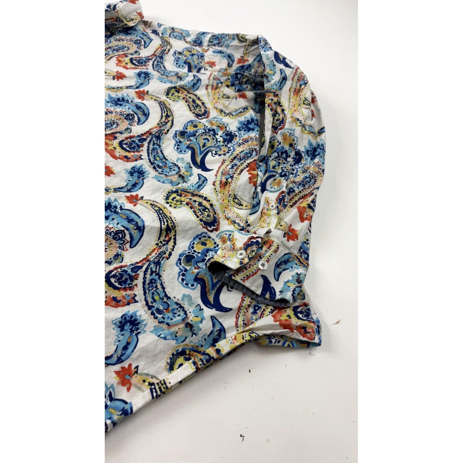 Cremieux Cremieux Shirt Mens Large White Blue Paisley Print Long Sleeve Stretch Cotton Size US L / EU 52-54 / 3 - 3 Thumbnail