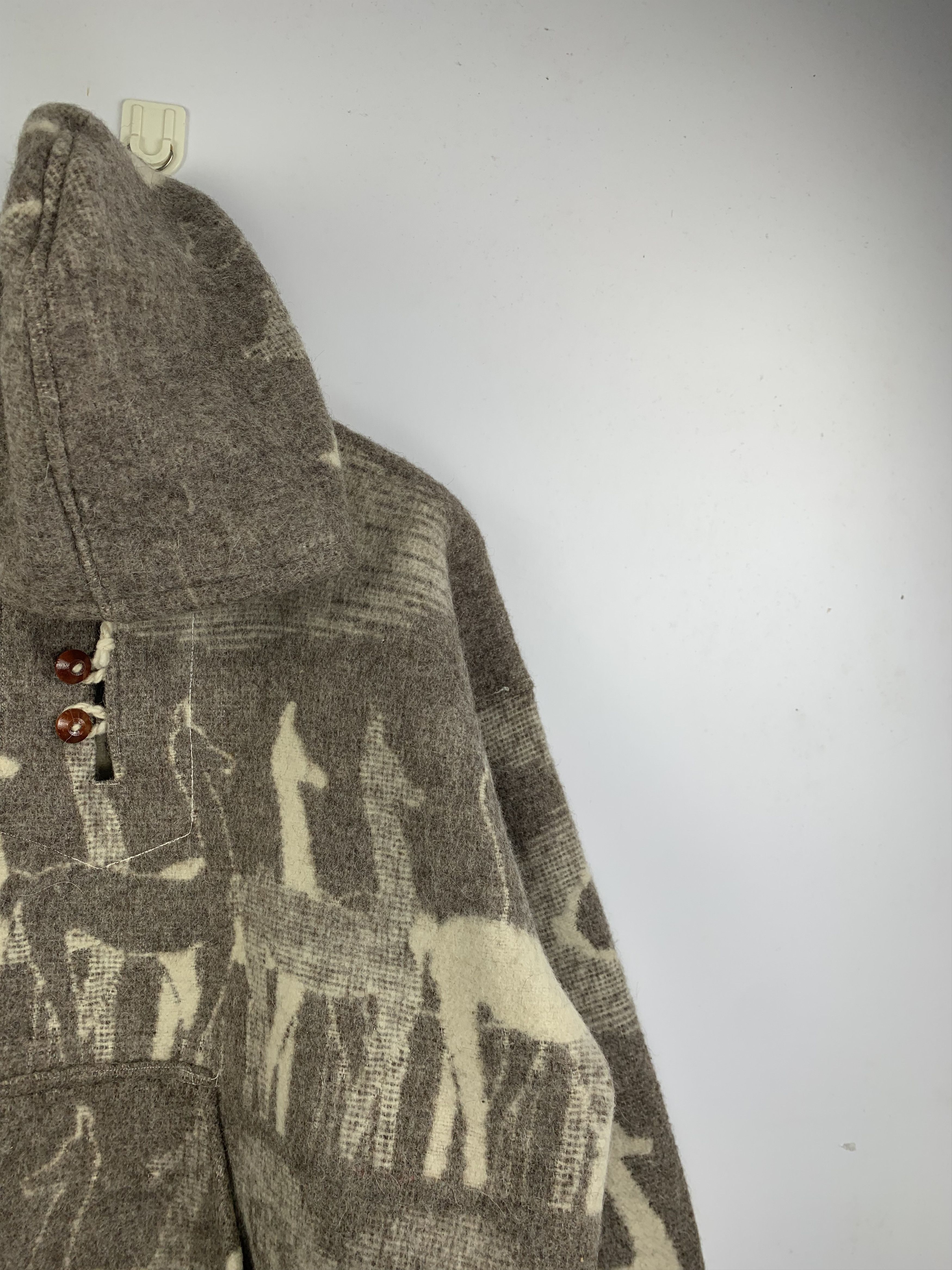 Vintage Vintage 80s Handwoven Art Pullover Wool Hoodie Jacket J1657 Size US L / EU 52-54 / 3 - 6 Thumbnail