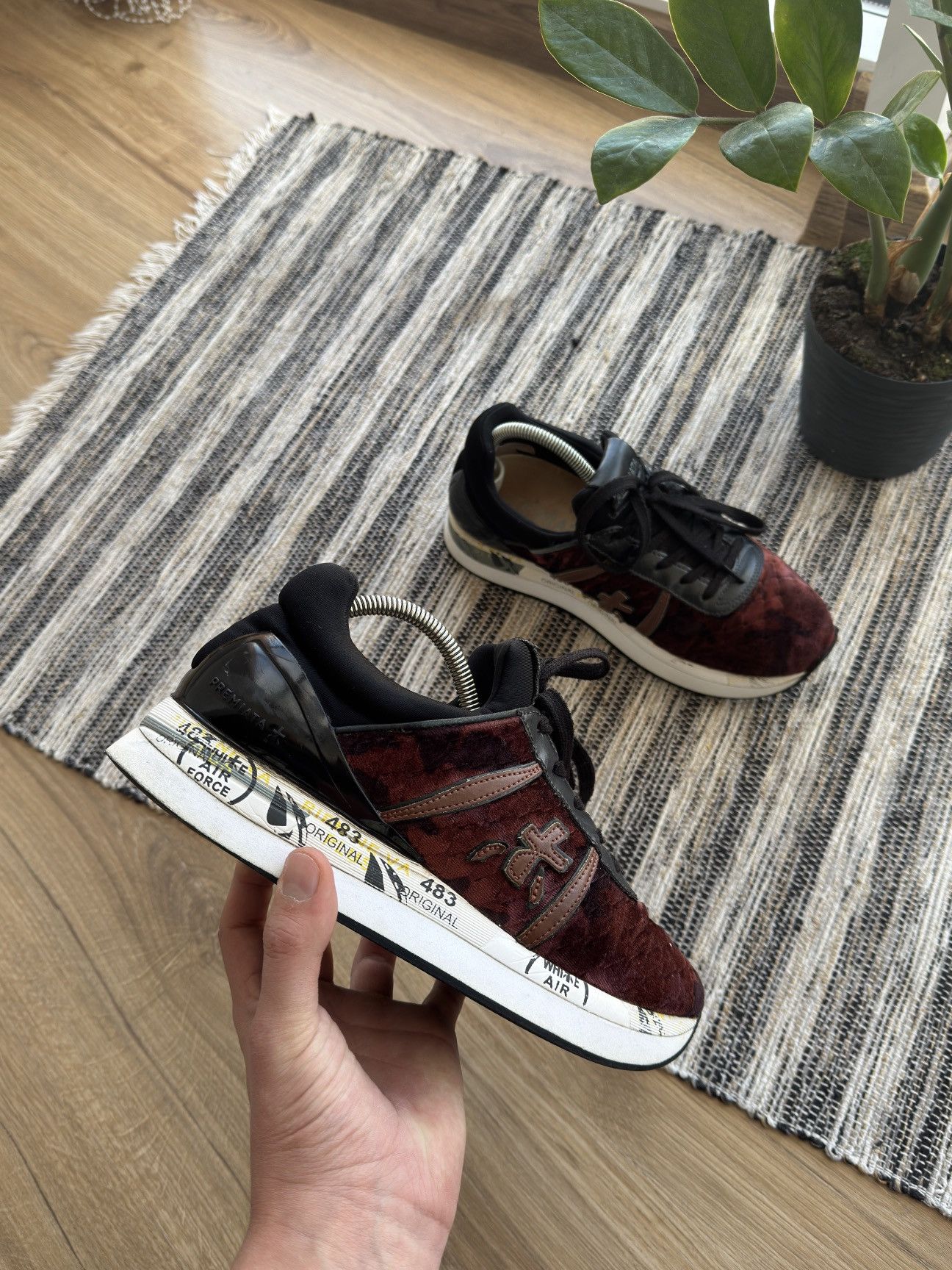 Premiata PREMIATA Woman’s Velour Burgundy Sneakers Shoes Size 37 Size US 6.5 / IT 36.5 - 5 Thumbnail