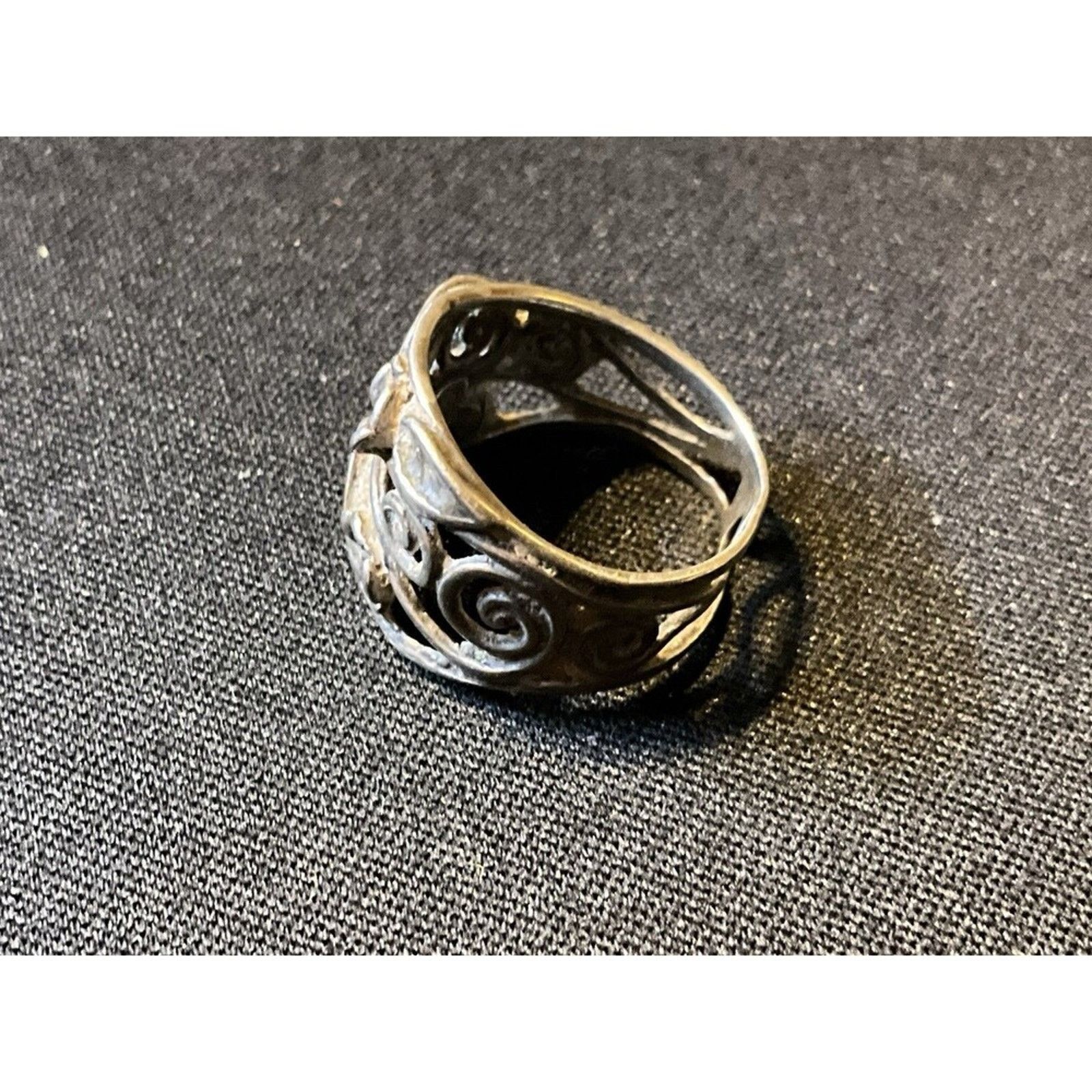 Other 925 Sterling Silver Floral Band Ring Size 4.5 Size ONE SIZE - 3 Thumbnail