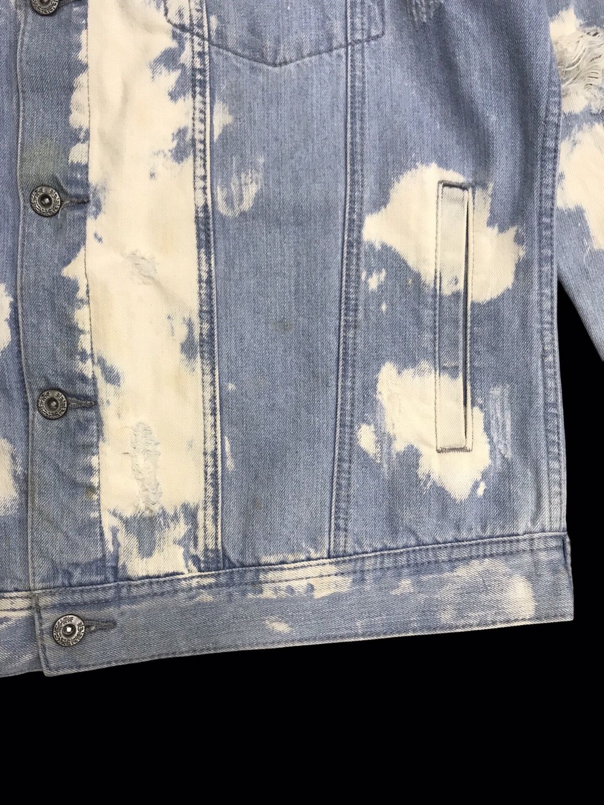 Japanese Brand 💥DENIM ART💥CavariA Rare Bleached Japan Trucker Denim F229 Size US XL / EU 56 / 4 - 10 Thumbnail