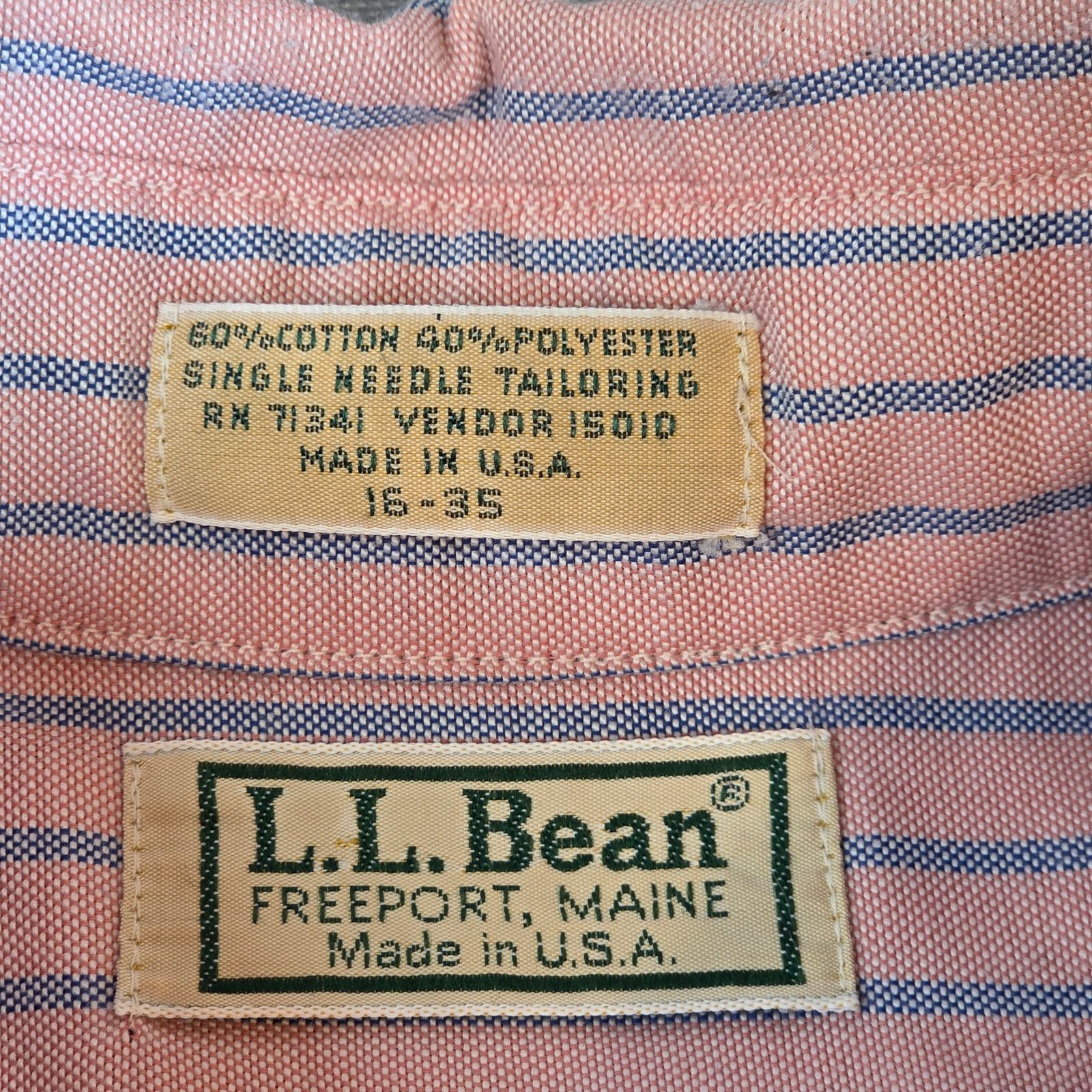 L.L. Bean Vintage L.L. Bean USA Stripe Shirt 16-35 Size US M / EU 48-50 / 2 - 3 Thumbnail