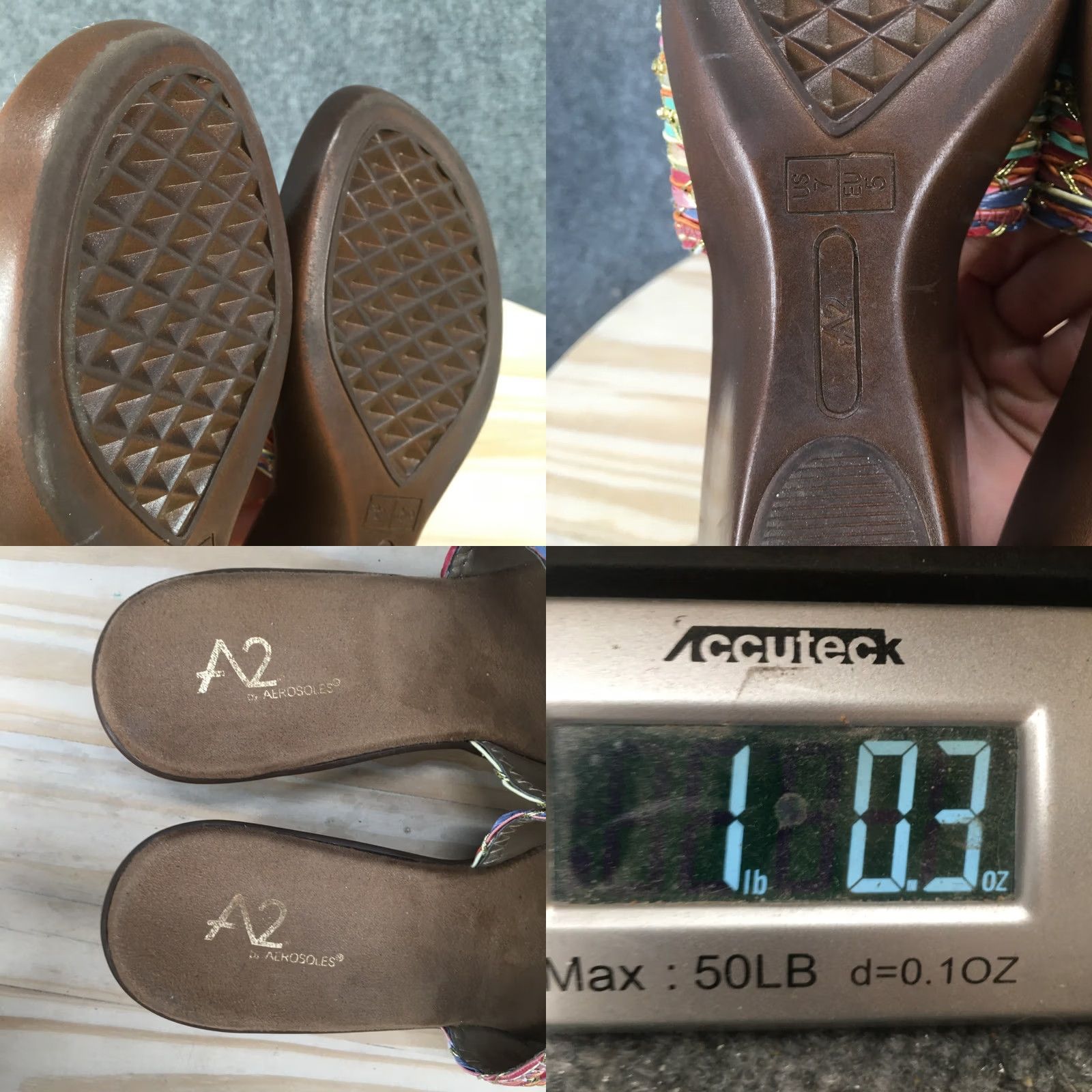 Vintage Aerosoles Say Yes Sandals Womens 7 Slip On Woven Slide Brown Size US 7 / IT 37 - 9 Thumbnail