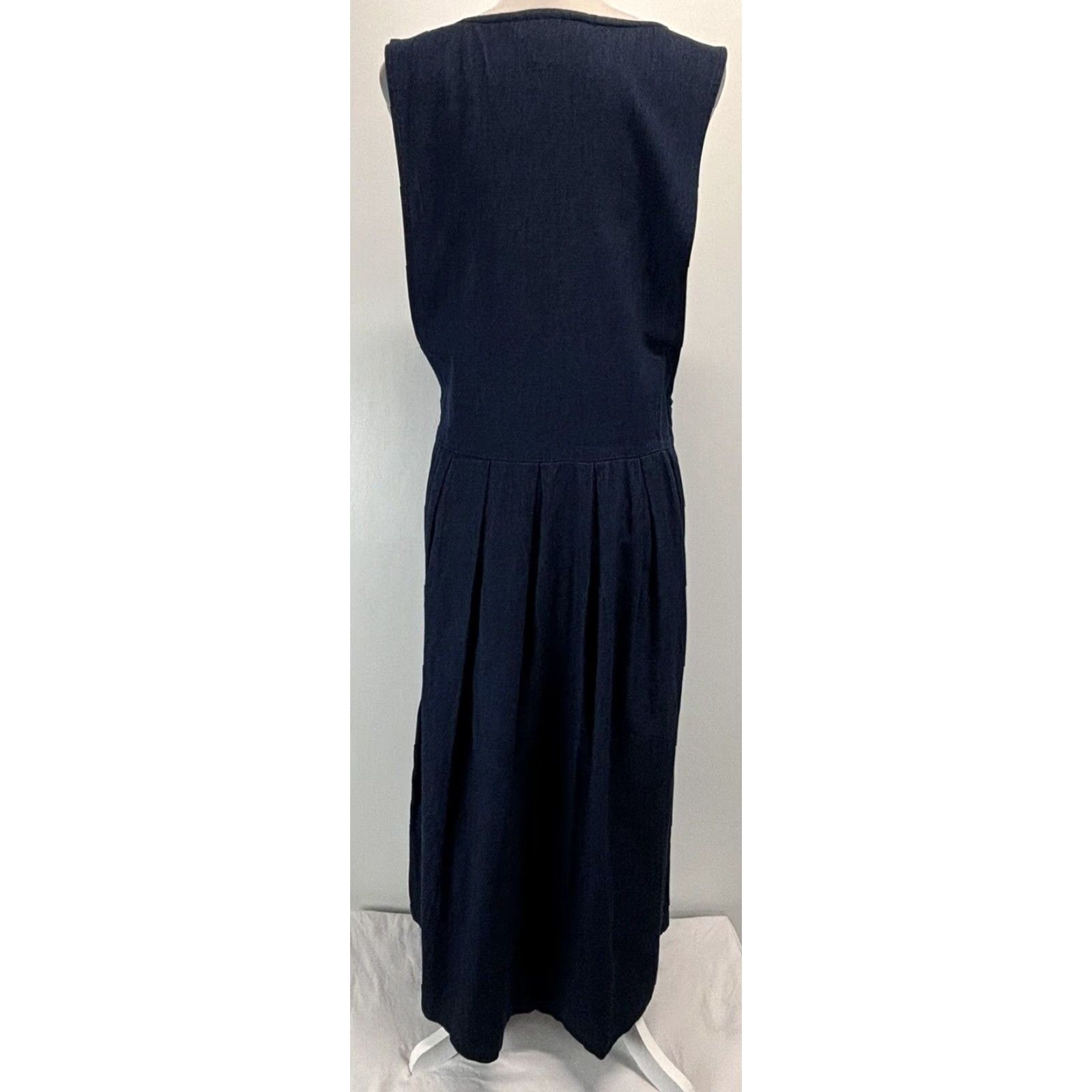 Denime VINTAGE Pam’s Closet Denim Chambray Jumper Dress Womens Medium Blue 1990s Made in USA Button Side Size M / US 6-8 / IT 42-44 - 3 Thumbnail