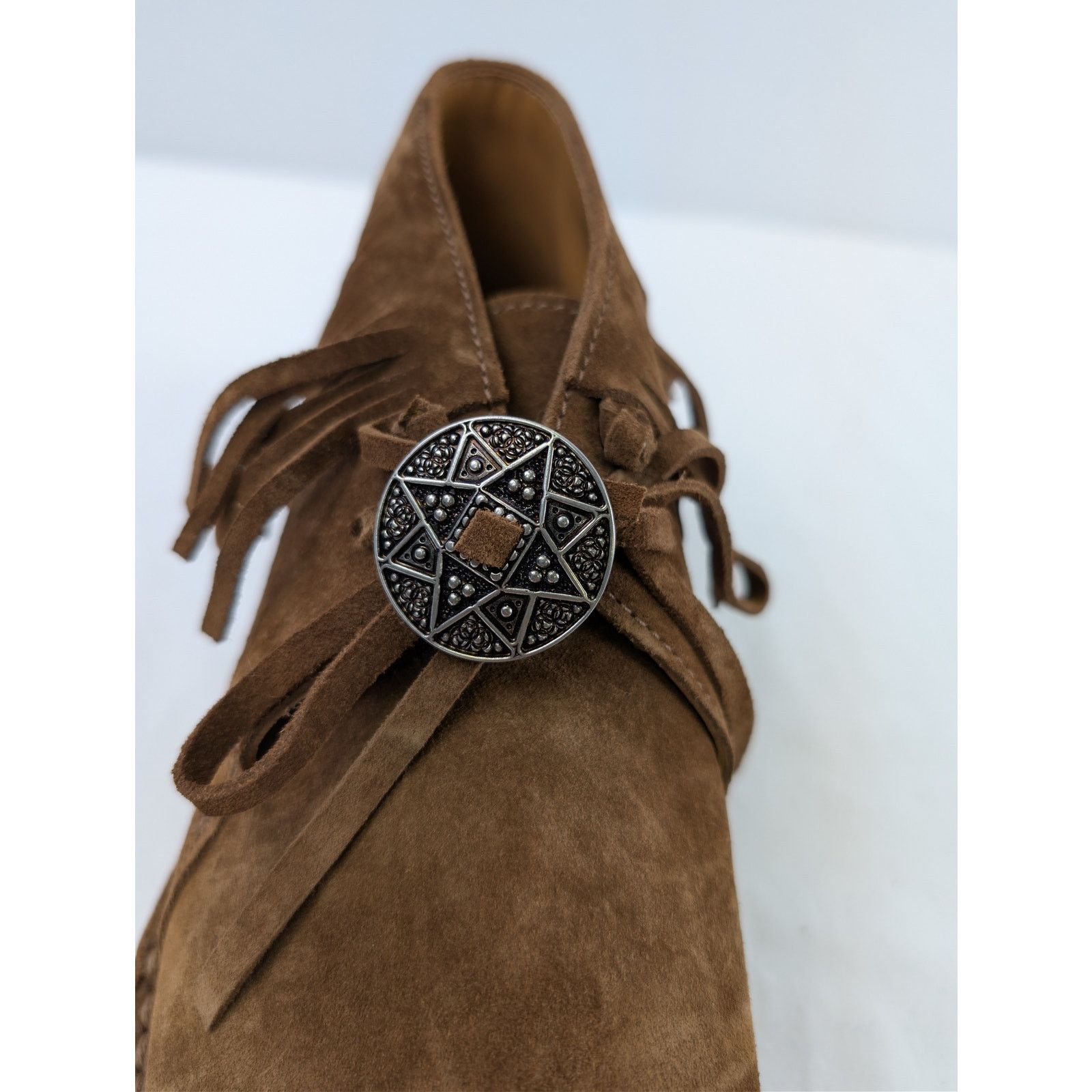 Saint Laurent Paris o1rshd1 Wyatt Suede Fringe Boots in Brown Size US 8 / EU 41 - 15 Thumbnail