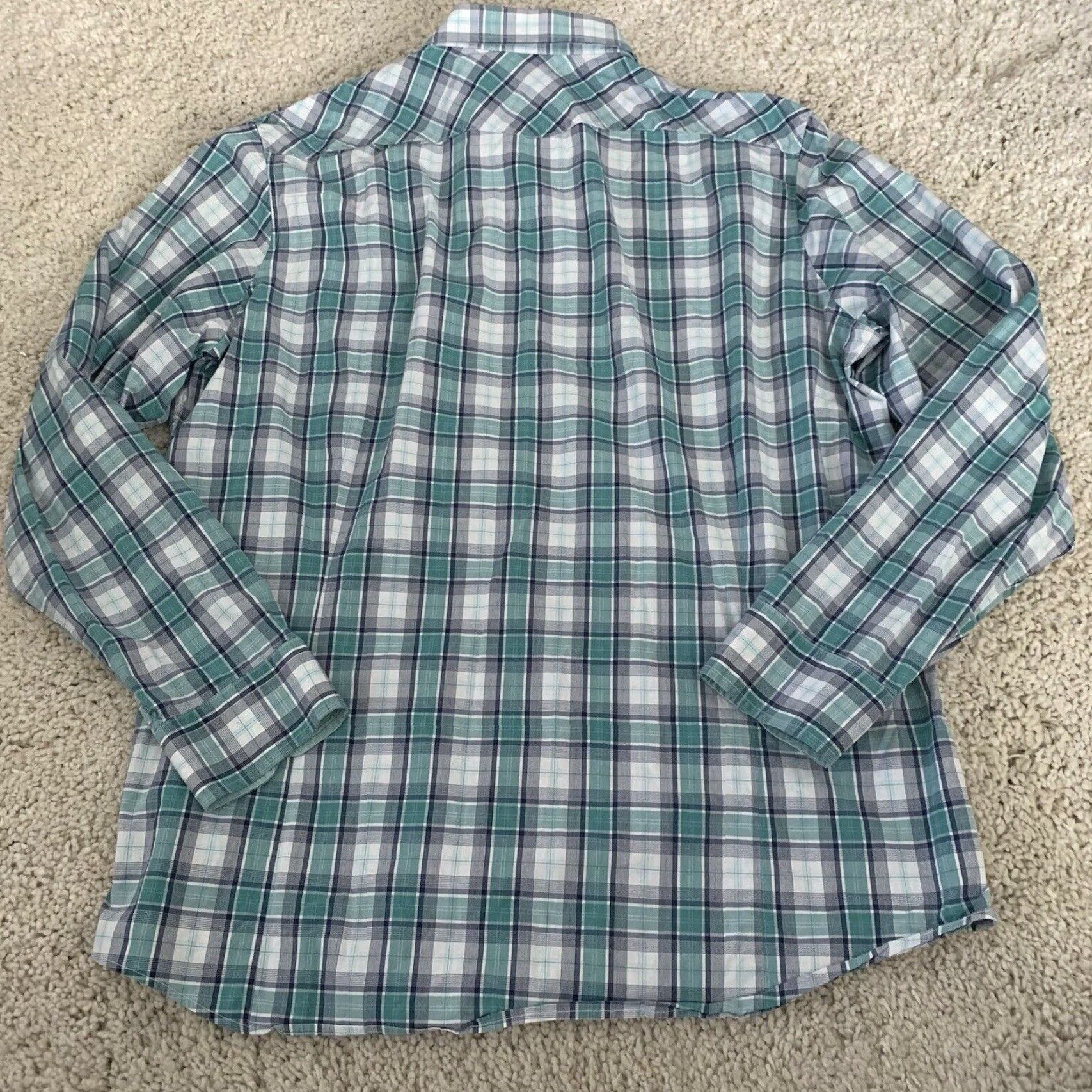 Banana Republic Banana Republic Shirt Mens 2XLT Tall Pearl Snap Green Plaid Western Yoke Size US XXL / EU 58 / 5 - 5 Thumbnail